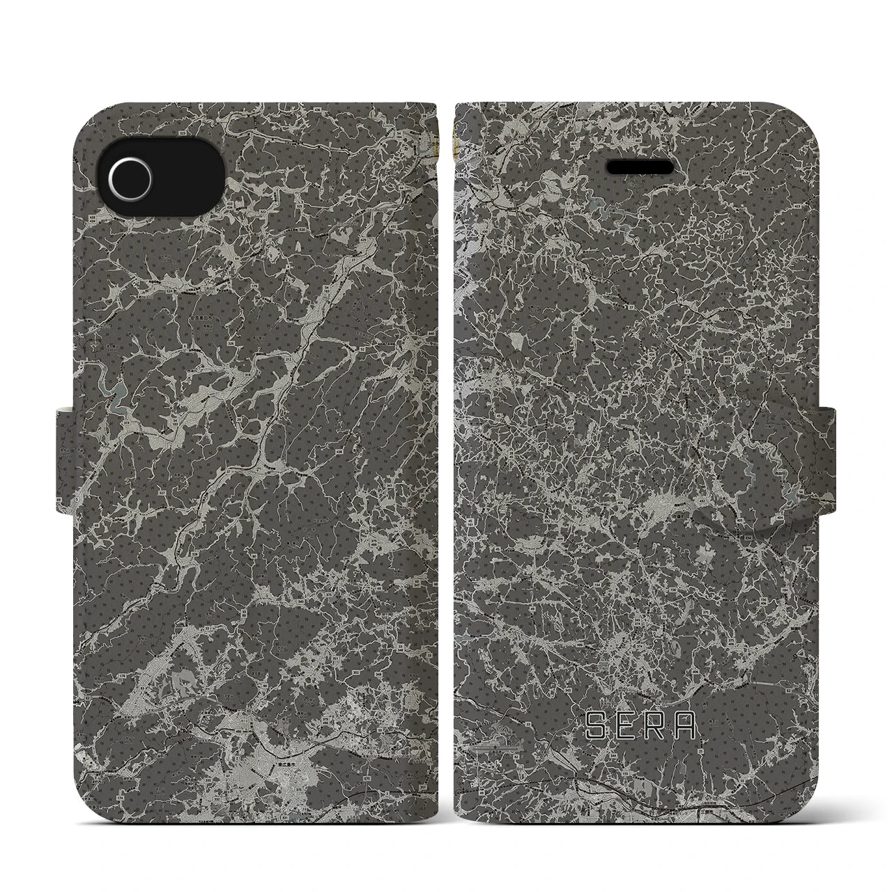 【世羅(広島県)】地図柄iPhoneケース(手帳タイプ)