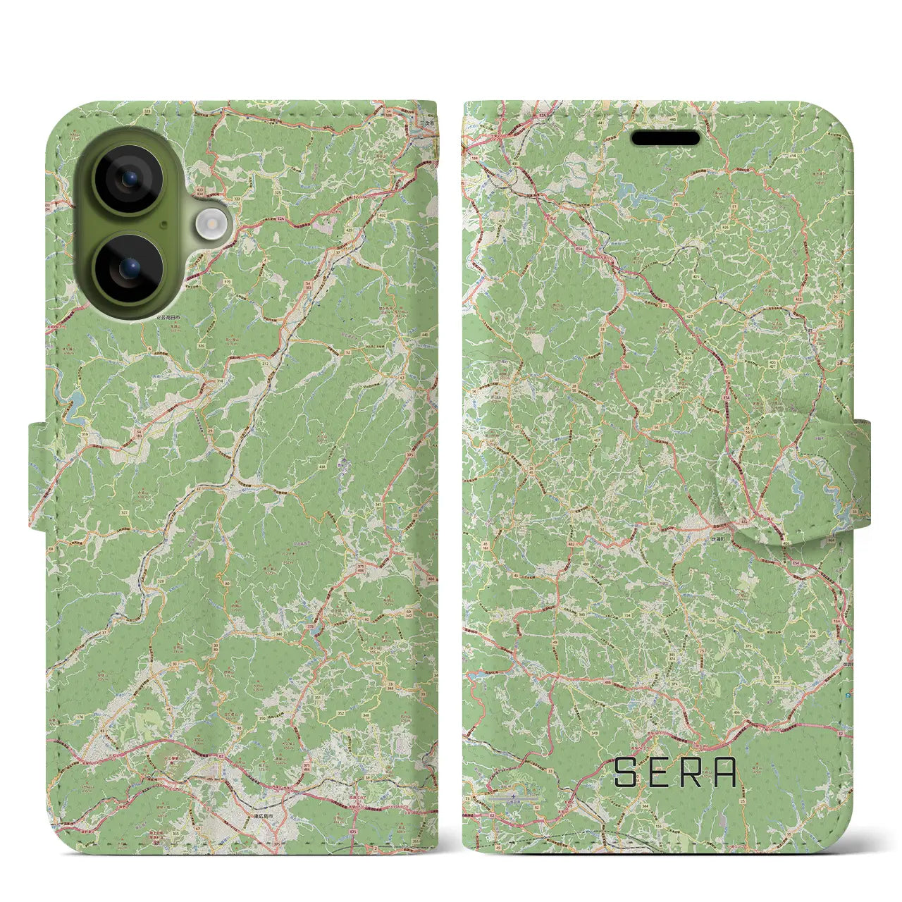 【世羅(広島県)】地図柄iPhoneケース(手帳タイプ)