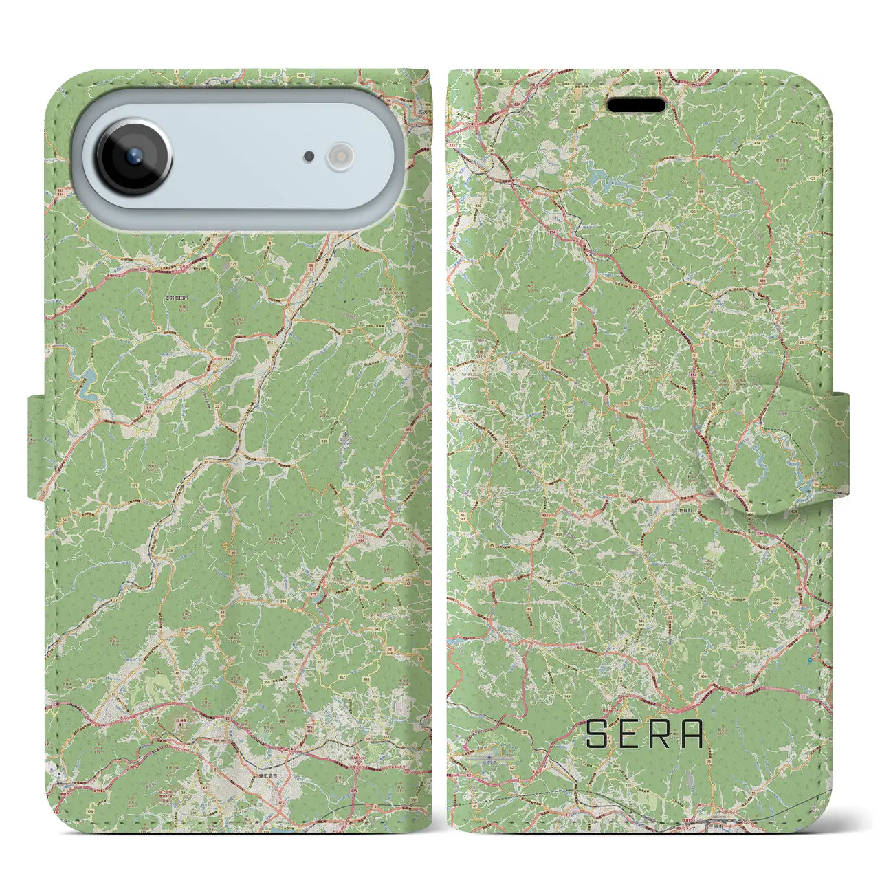 【世羅(広島県)】地図柄iPhoneケース(手帳タイプ)