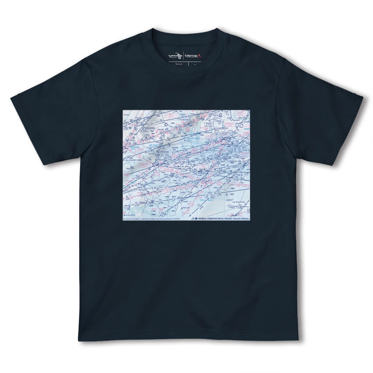 【瀬戸内・四国航空図(高知県)】航空図Tシャツ