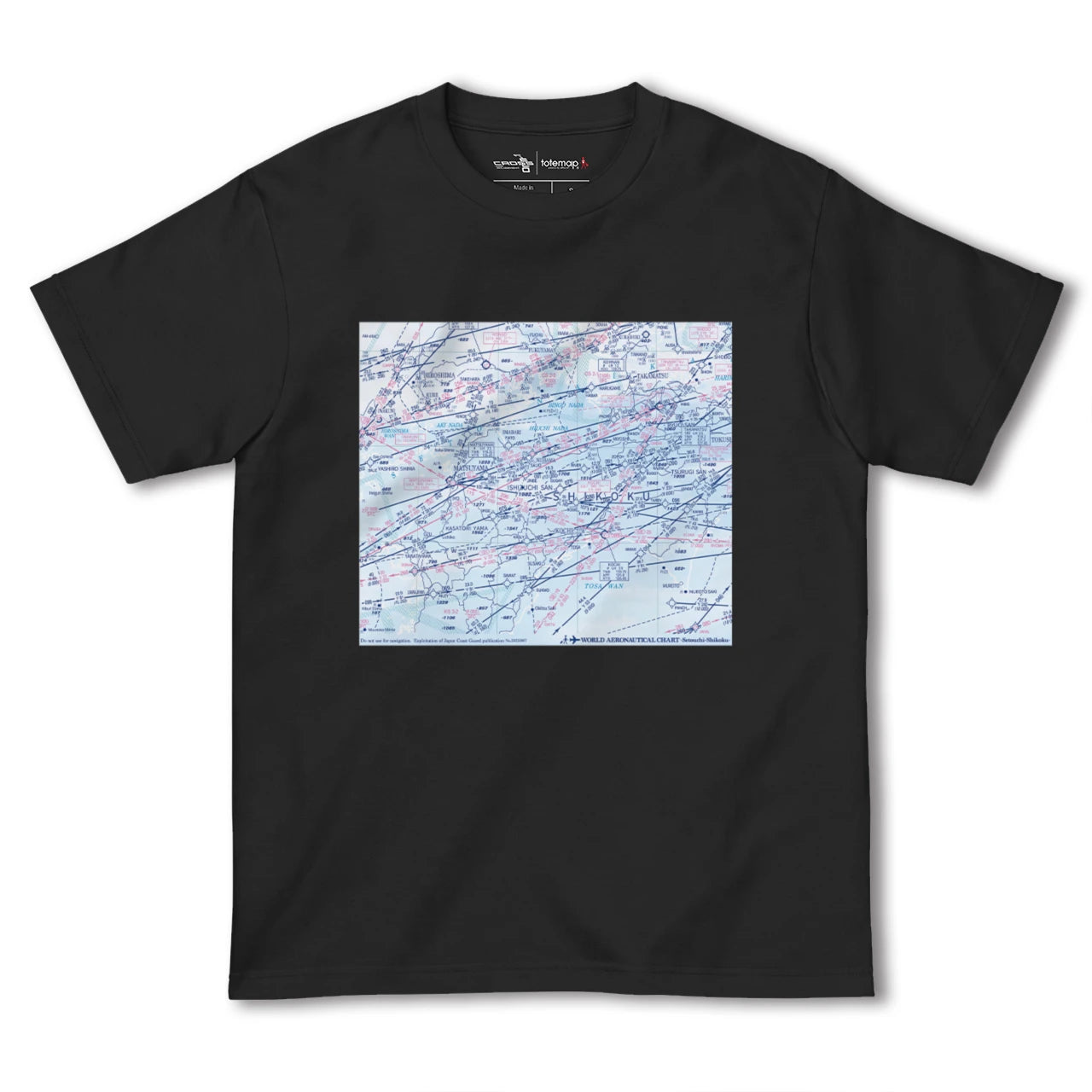 【瀬戸内・四国航空図(高知県)】航空図Tシャツ