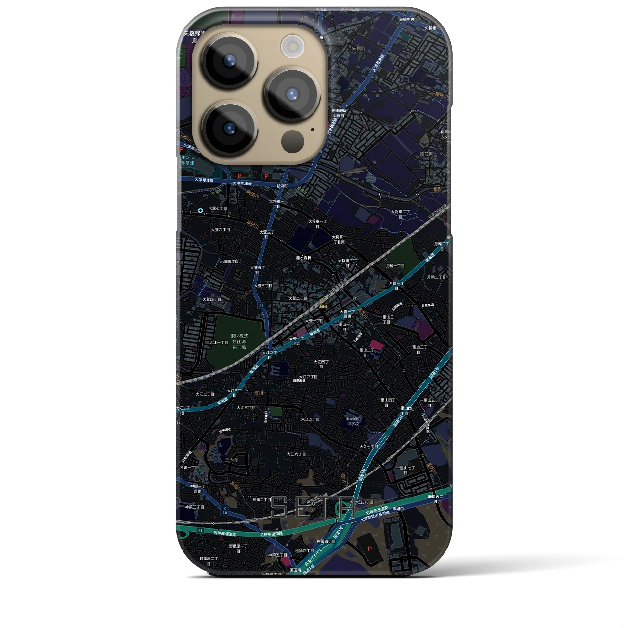 【瀬田(滋賀県)】地図柄iPhoneケース(バックカバータイプ)