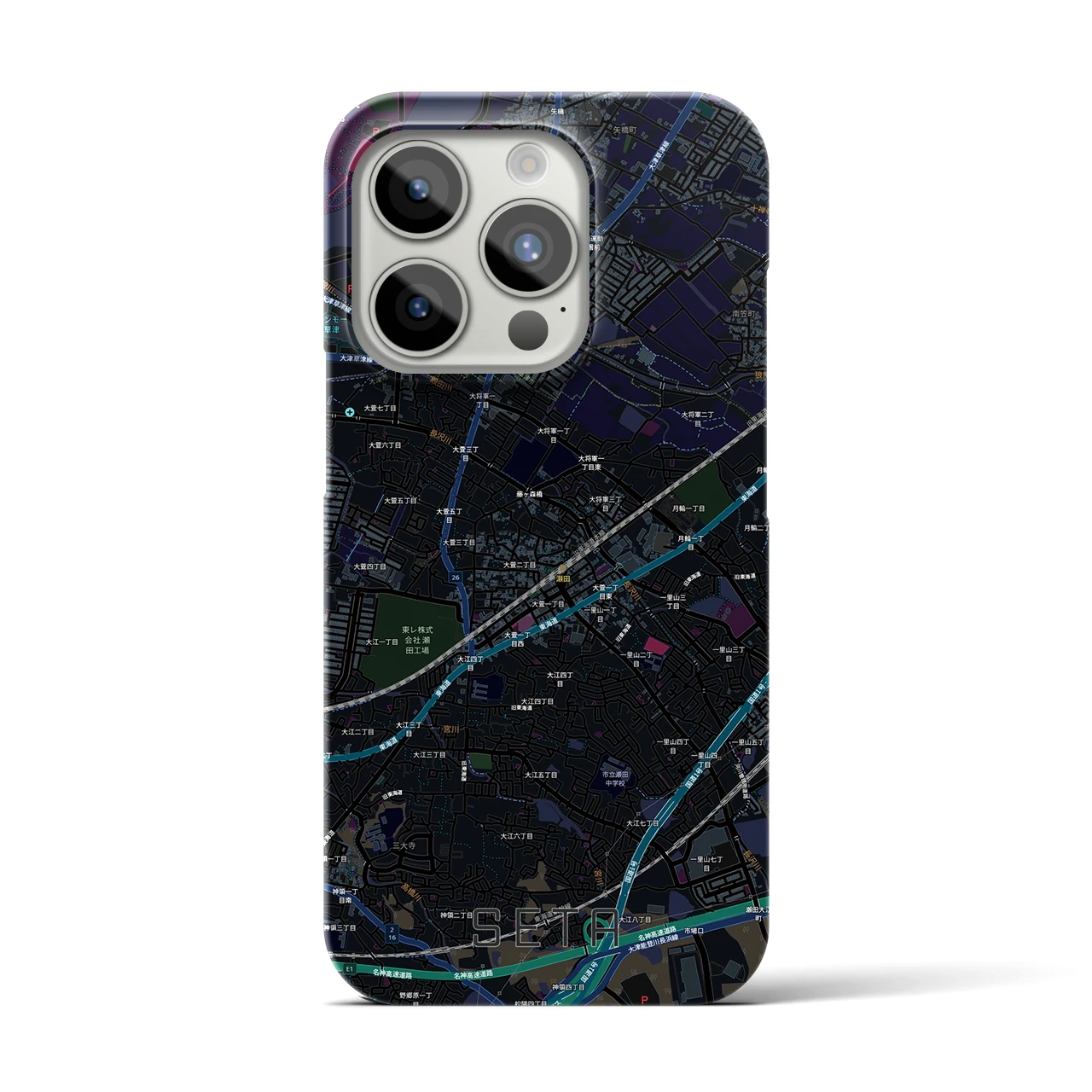 【瀬田(滋賀県)】地図柄iPhoneケース(バックカバータイプ)