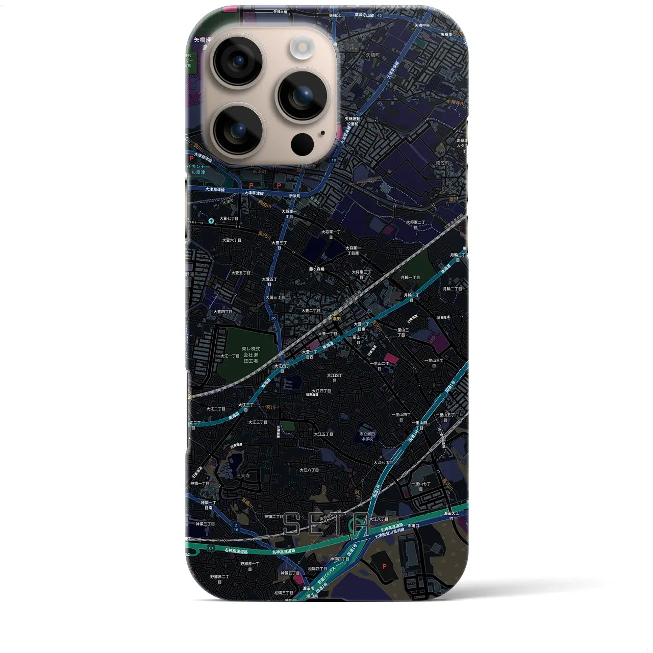 【瀬田(滋賀県)】地図柄iPhoneケース(バックカバータイプ)