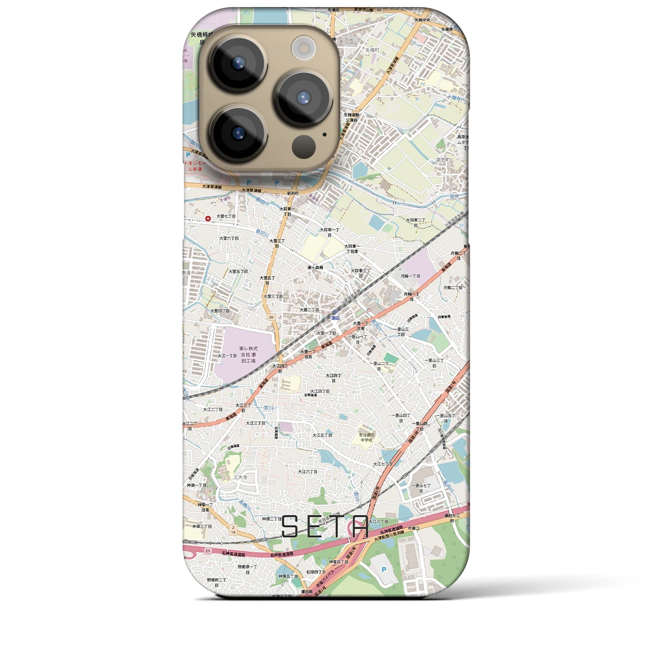 【瀬田(滋賀県)】地図柄iPhoneケース(バックカバータイプ)