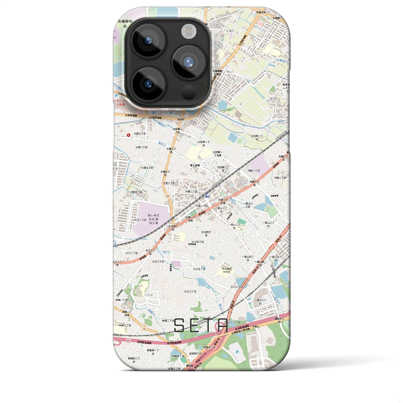 【瀬田(滋賀県)】地図柄iPhoneケース(バックカバータイプ)