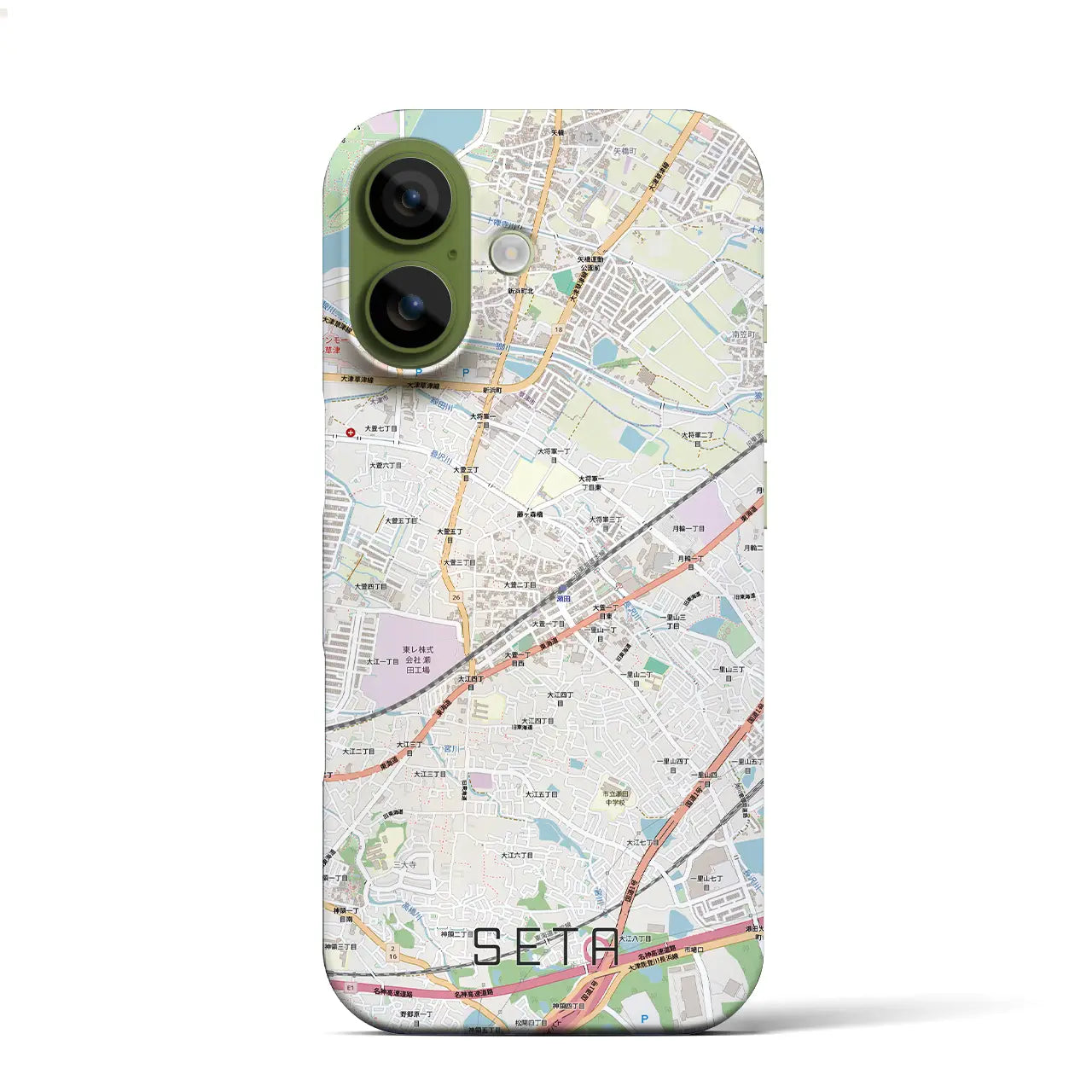 【瀬田(滋賀県)】地図柄iPhoneケース(バックカバータイプ)