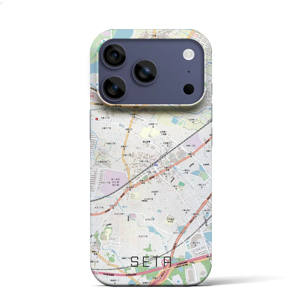 【瀬田(滋賀県)】地図柄iPhoneケース(バックカバータイプ)