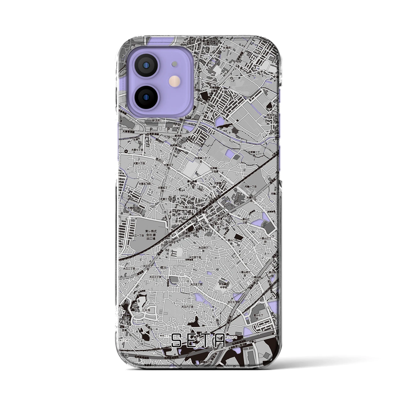 【瀬田(滋賀県)】地図柄iPhoneケース(クリアタイプ)