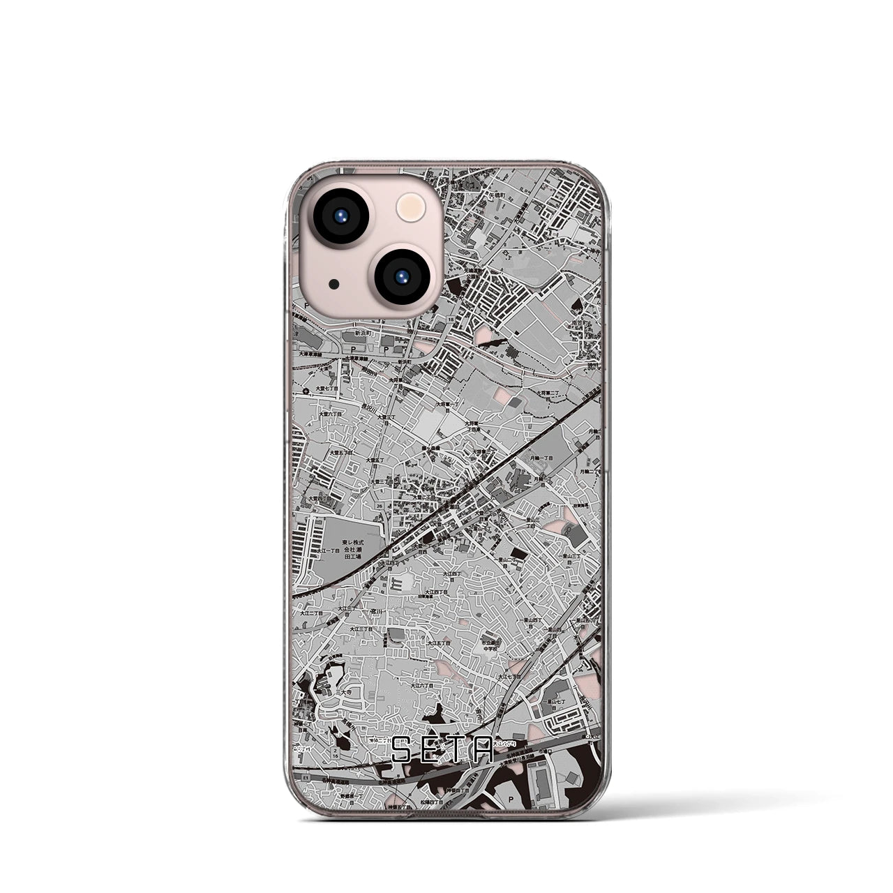 【瀬田(滋賀県)】地図柄iPhoneケース(クリアタイプ)