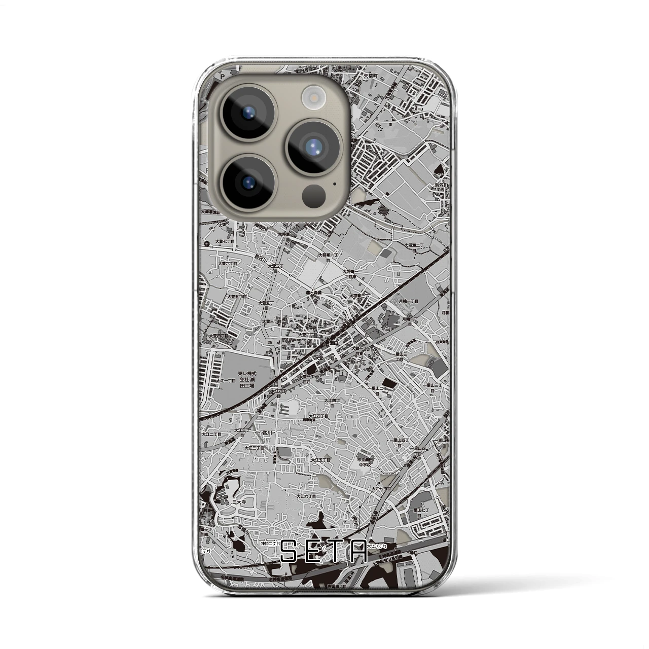 【瀬田(滋賀県)】地図柄iPhoneケース(クリアタイプ)