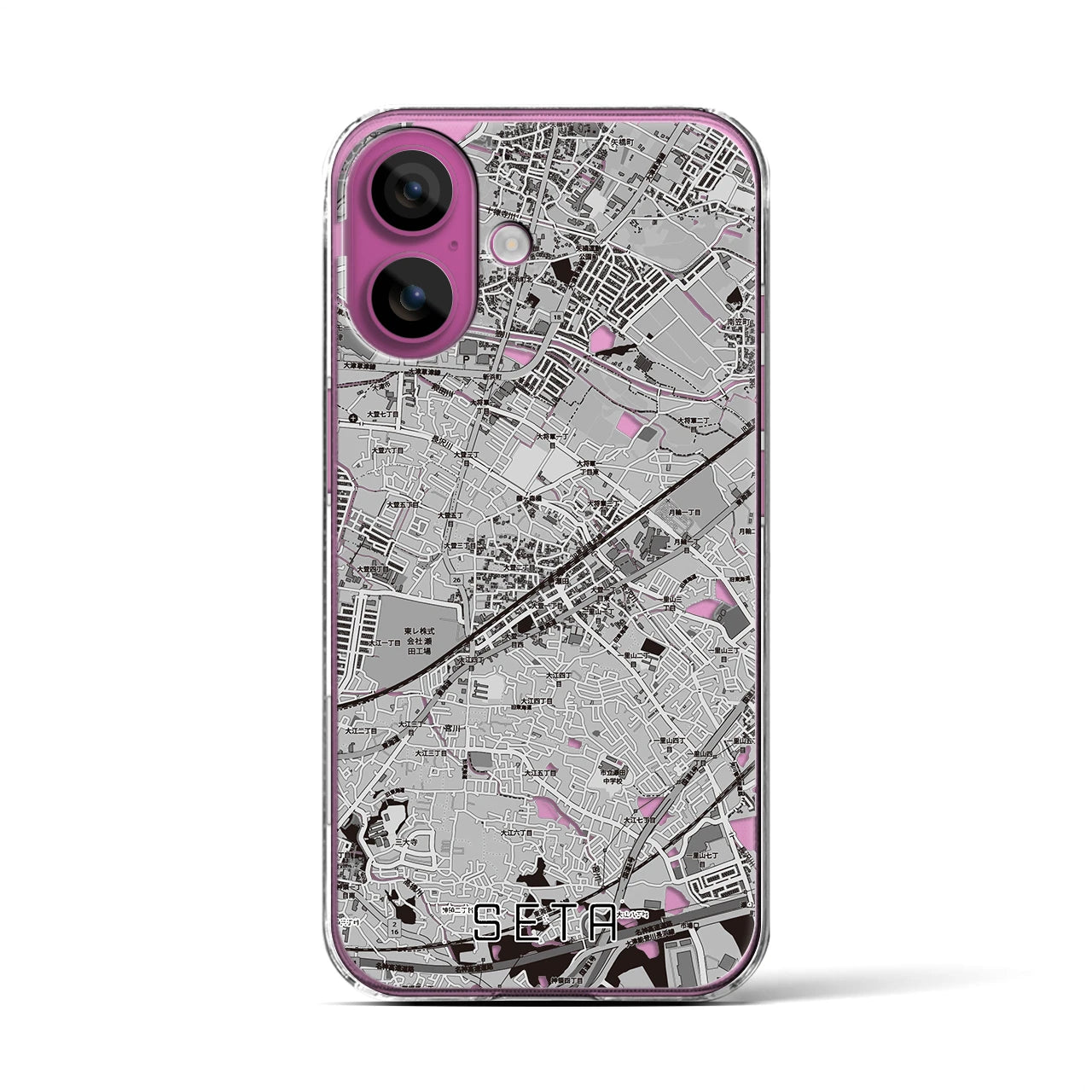 【瀬田(滋賀県)】地図柄iPhoneケース(クリアタイプ)