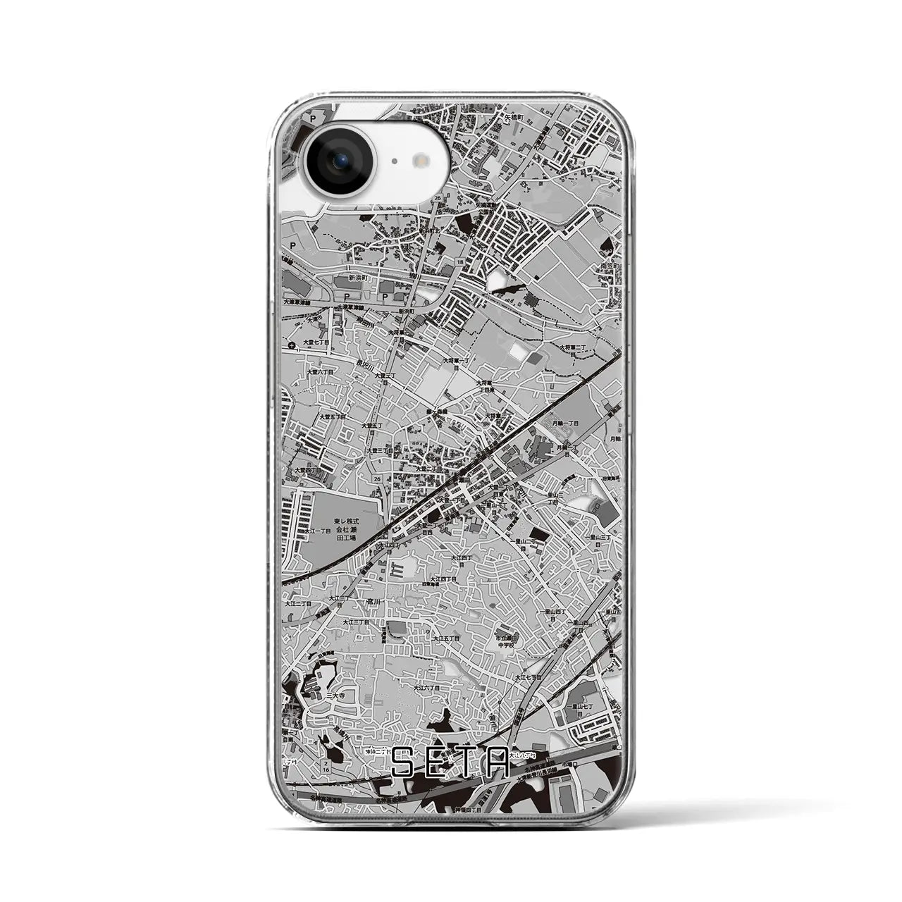 【瀬田(滋賀県)】地図柄iPhoneケース(クリアタイプ)