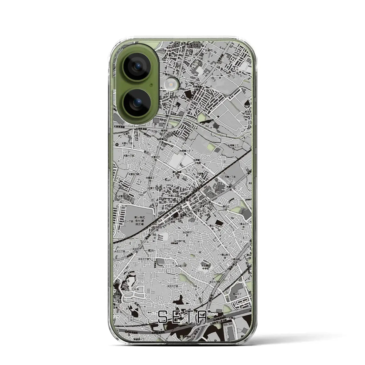 【瀬田(滋賀県)】地図柄iPhoneケース(クリアタイプ)