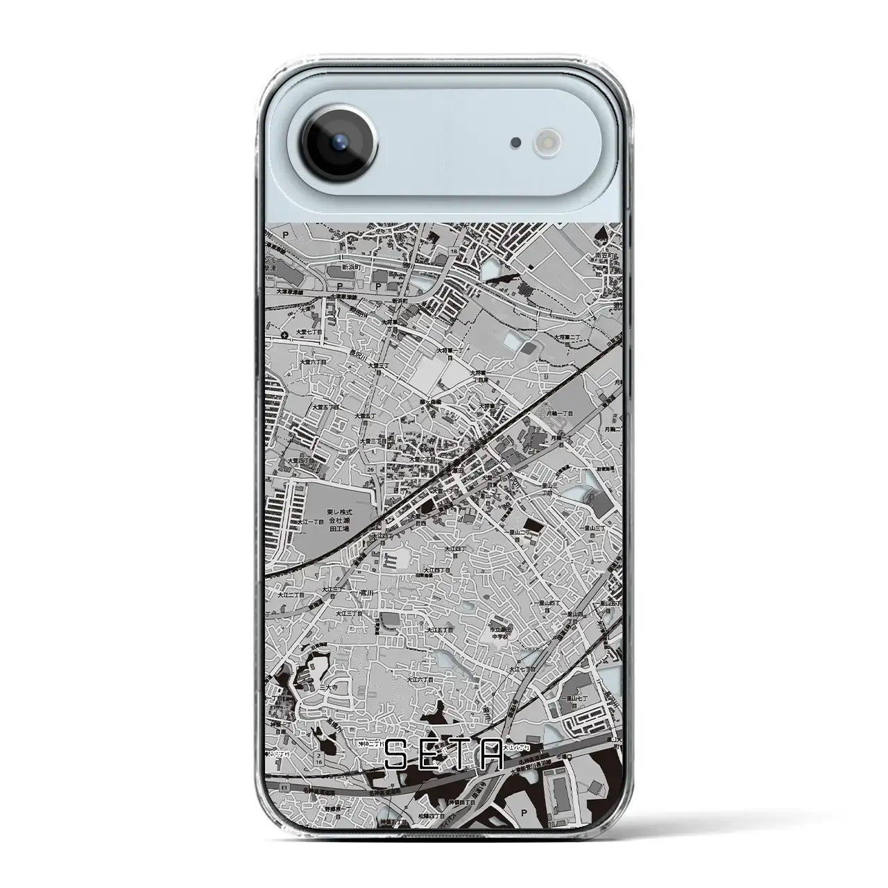 【瀬田(滋賀県)】地図柄iPhoneケース(クリアタイプ)