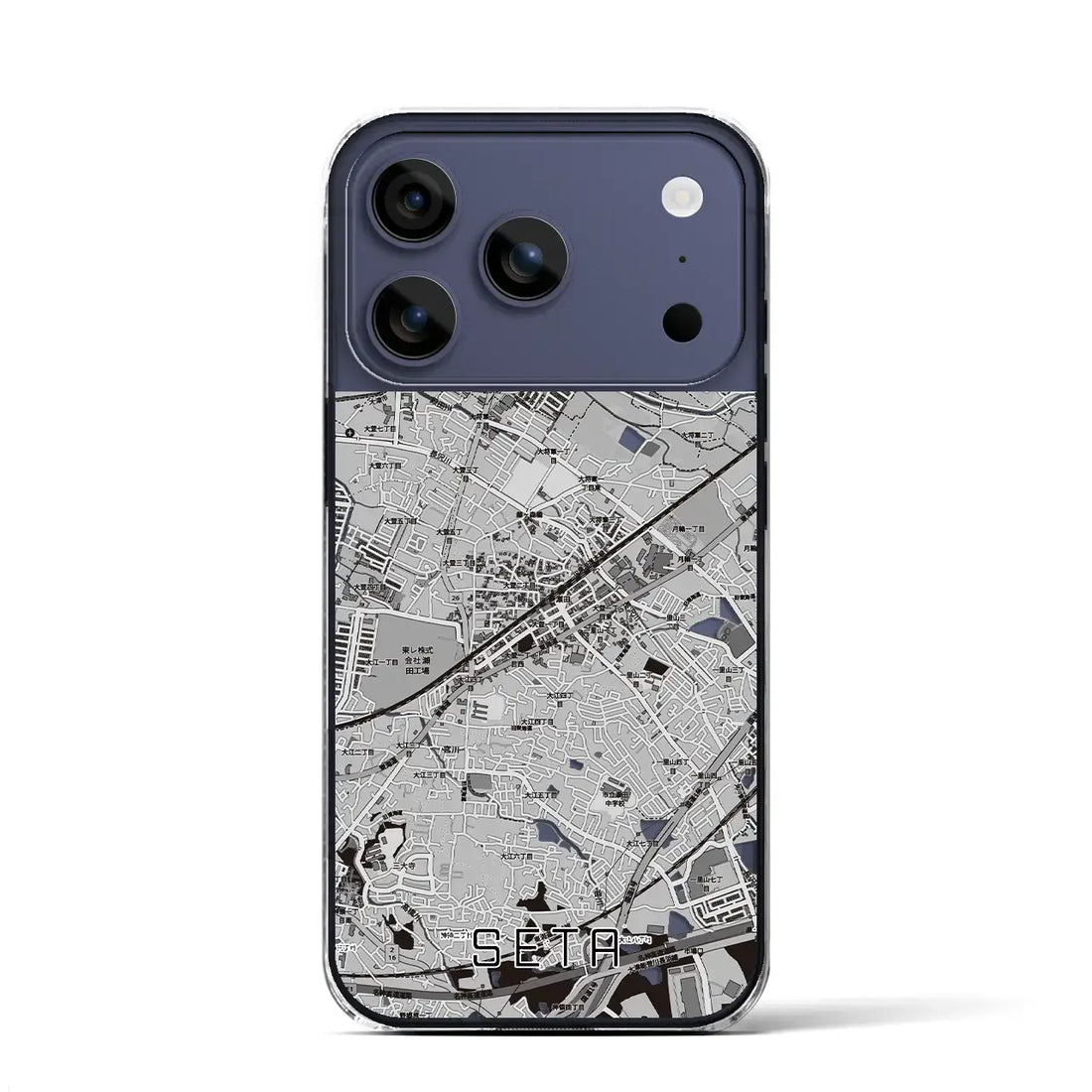 【瀬田(滋賀県)】地図柄iPhoneケース(クリアタイプ)