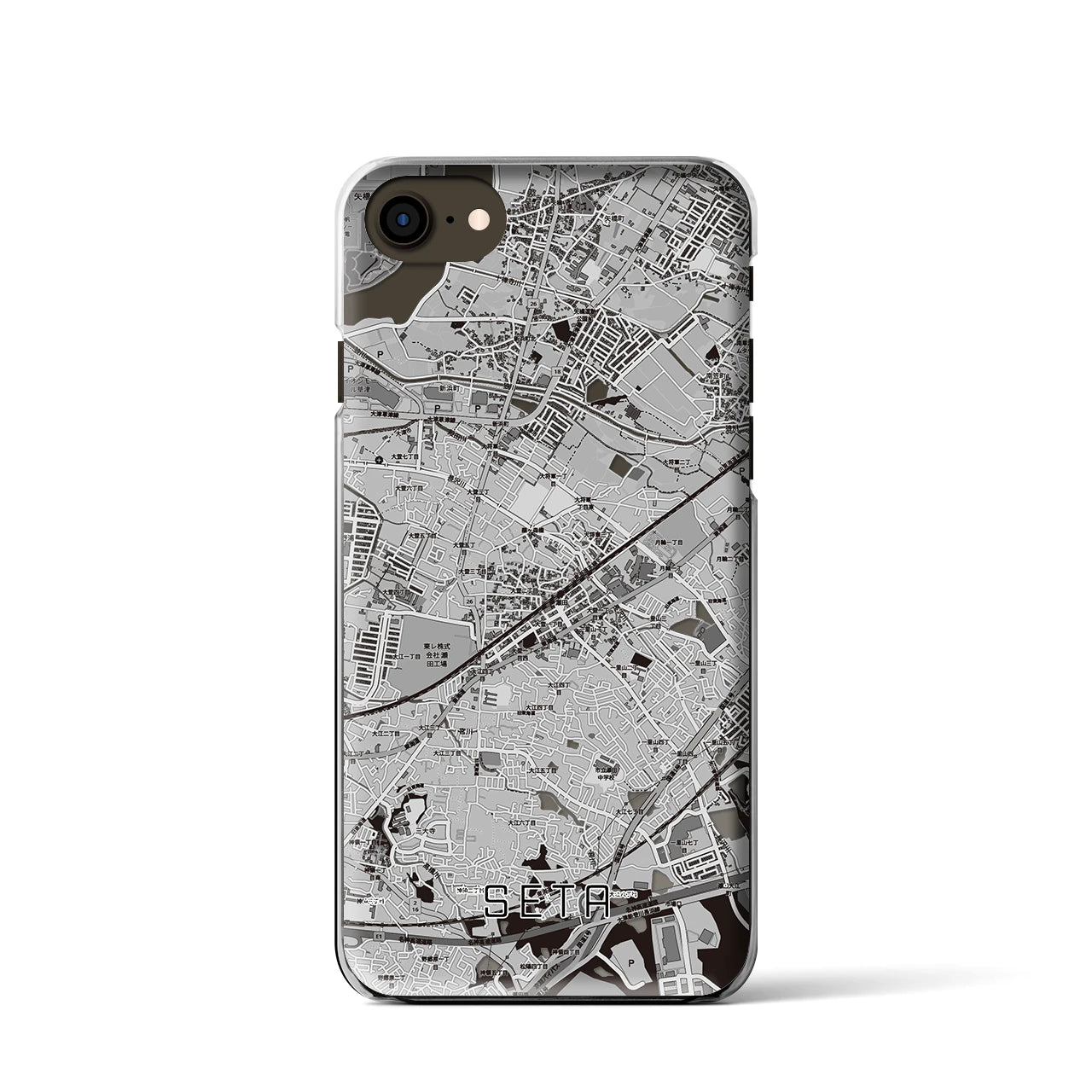 【瀬田(滋賀県)】地図柄iPhoneケース(クリアタイプ)