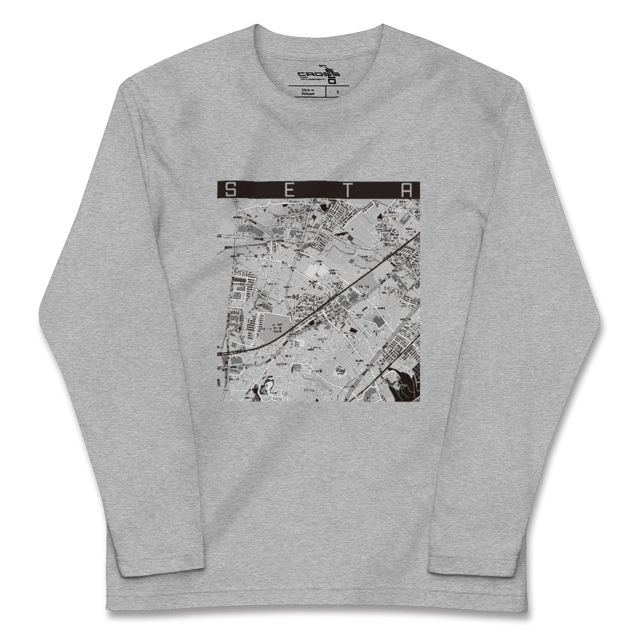 【瀬田(滋賀県)】地図柄ロングスリーブTシャツ
