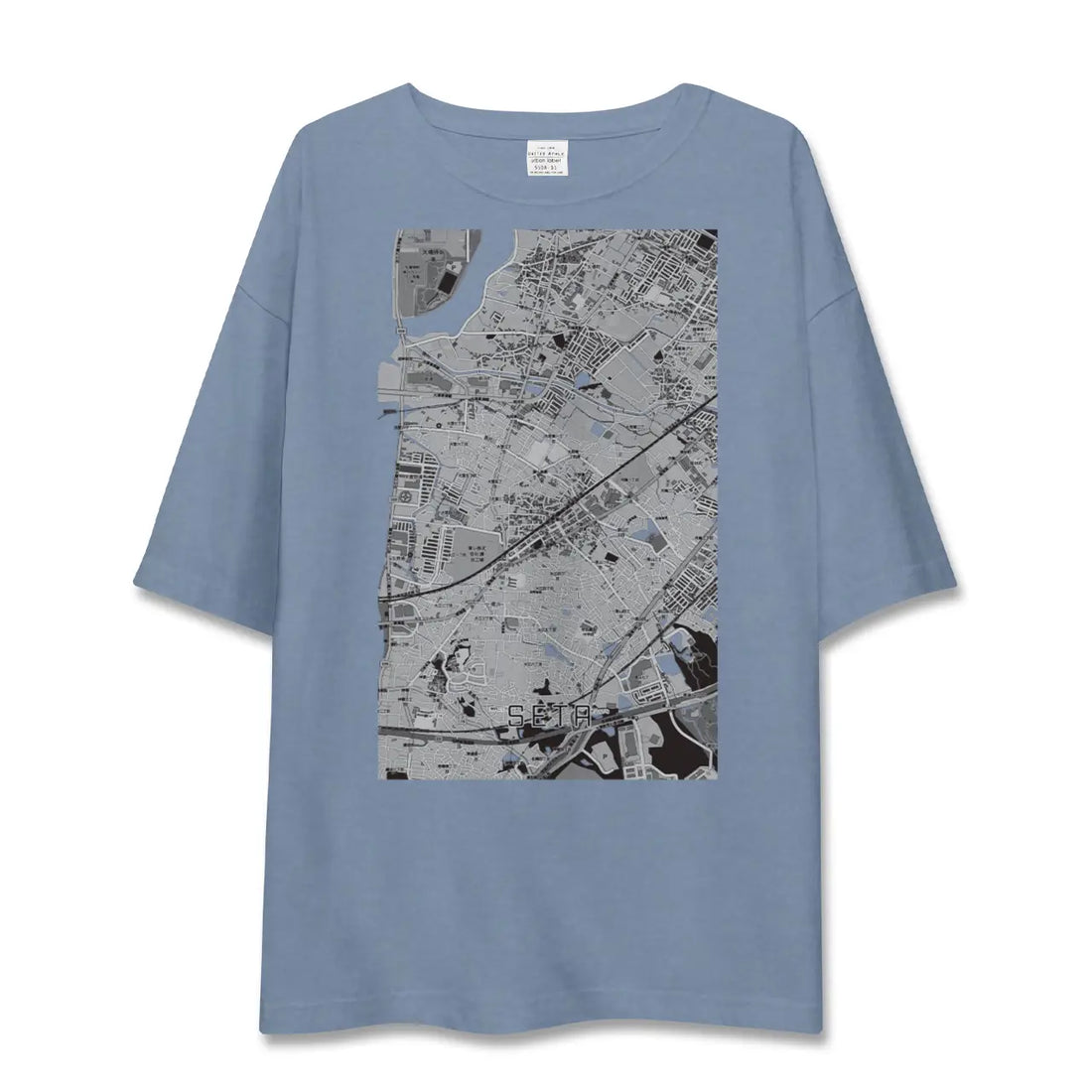 【瀬田(滋賀県)】地図柄ビッグシルエットTシャツ
