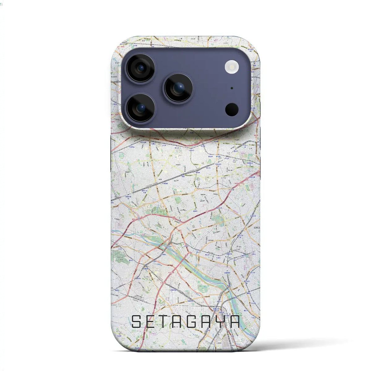 【世田谷2(東京都)】地図柄iPhoneケース(バックカバータイプ)ナチュラル・iPhone 17 Pro Max 用