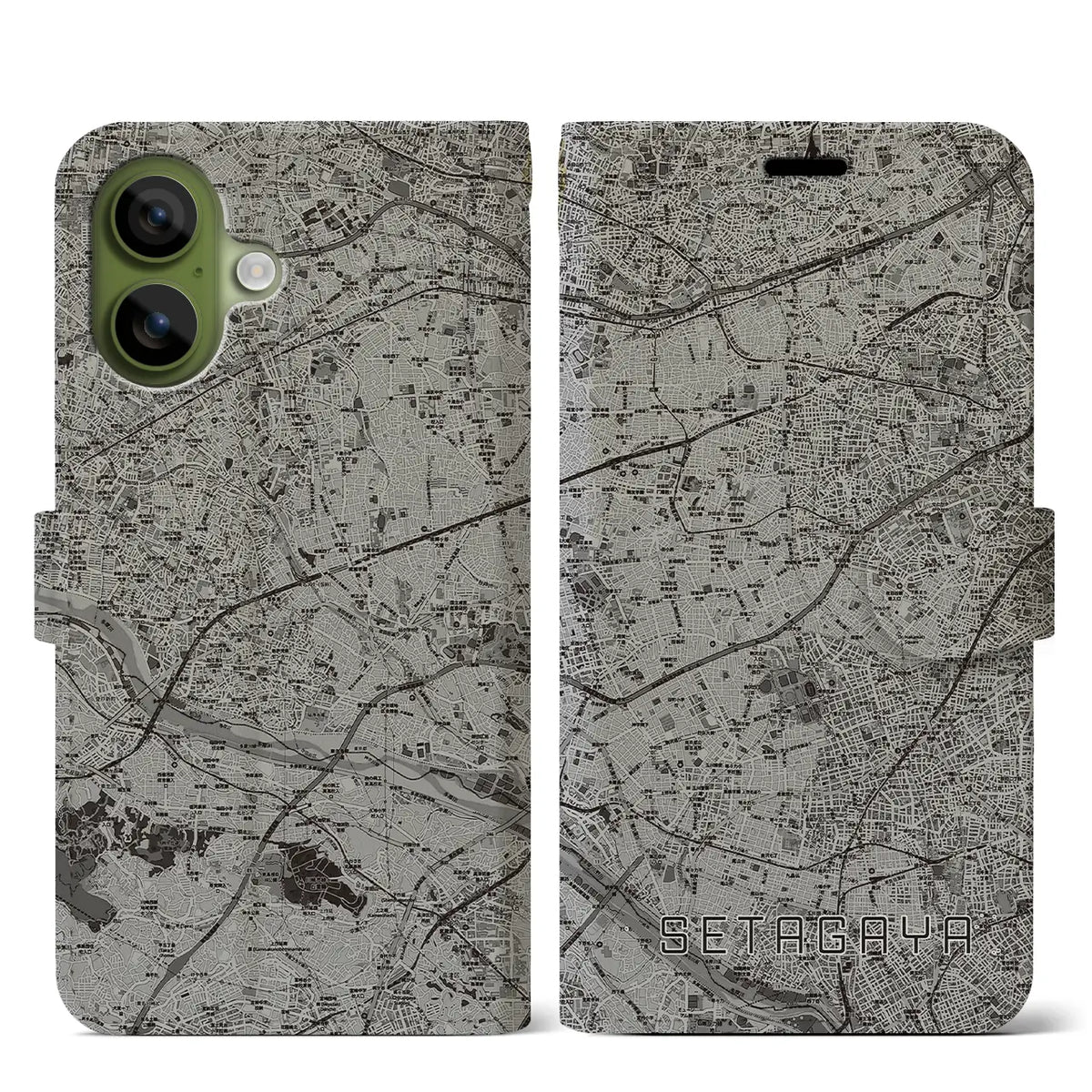 【世田谷2(東京都)】地図柄iPhoneケース(手帳タイプ)