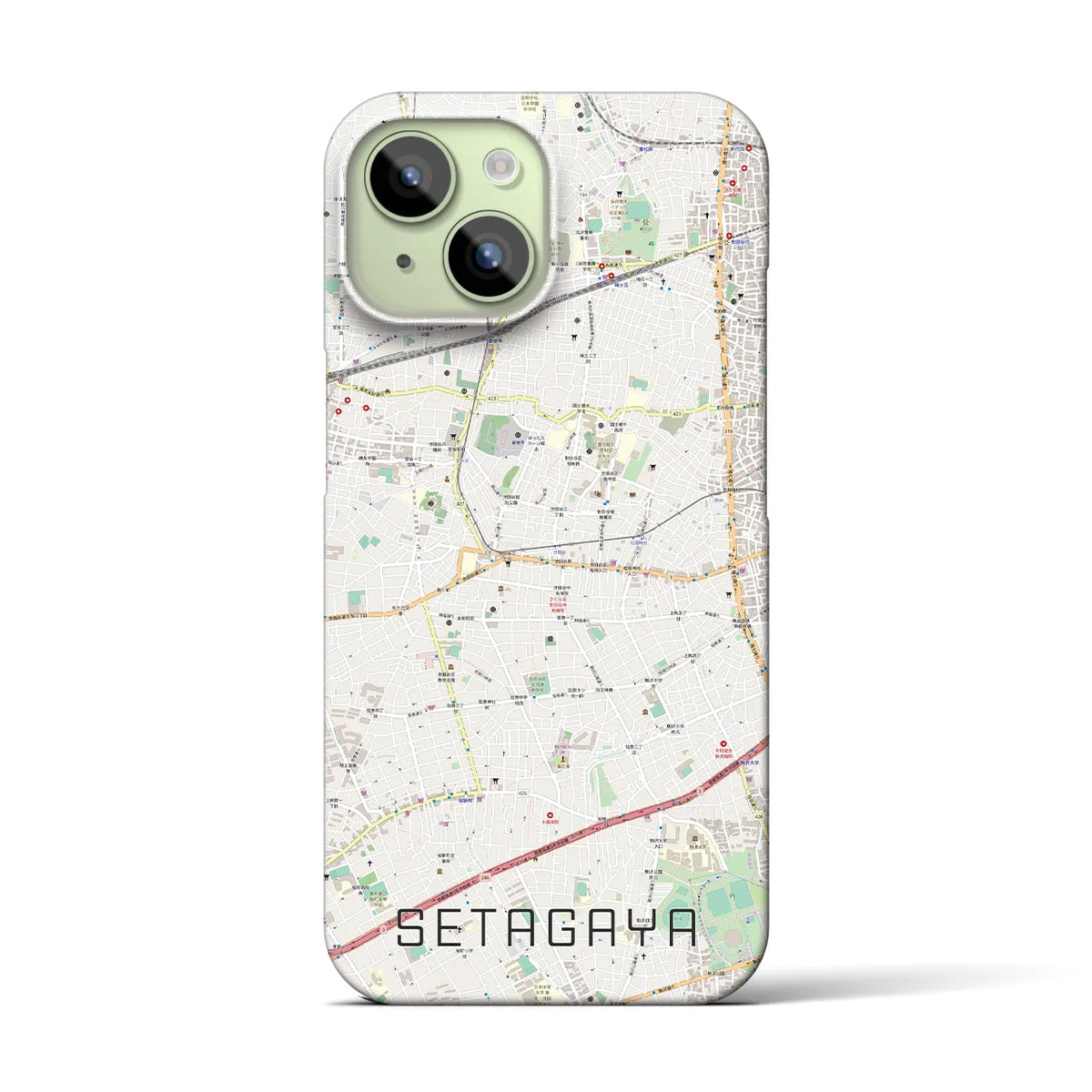 【世田谷(東京都)】地図柄iPhoneケース(バックカバータイプ)