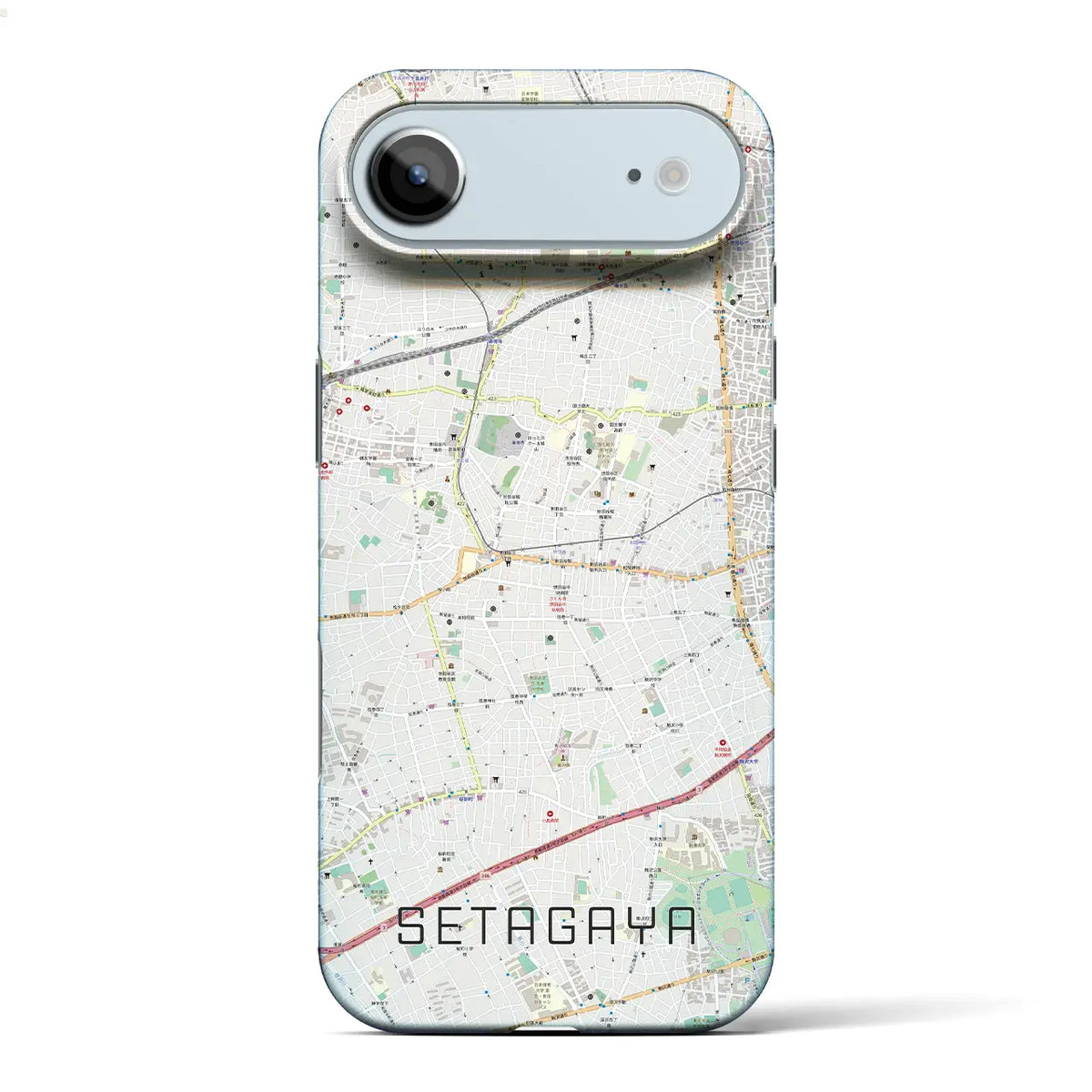【世田谷(東京都)】地図柄iPhoneケース(バックカバータイプ)ブラック・iPhone 17 Pro Max 用