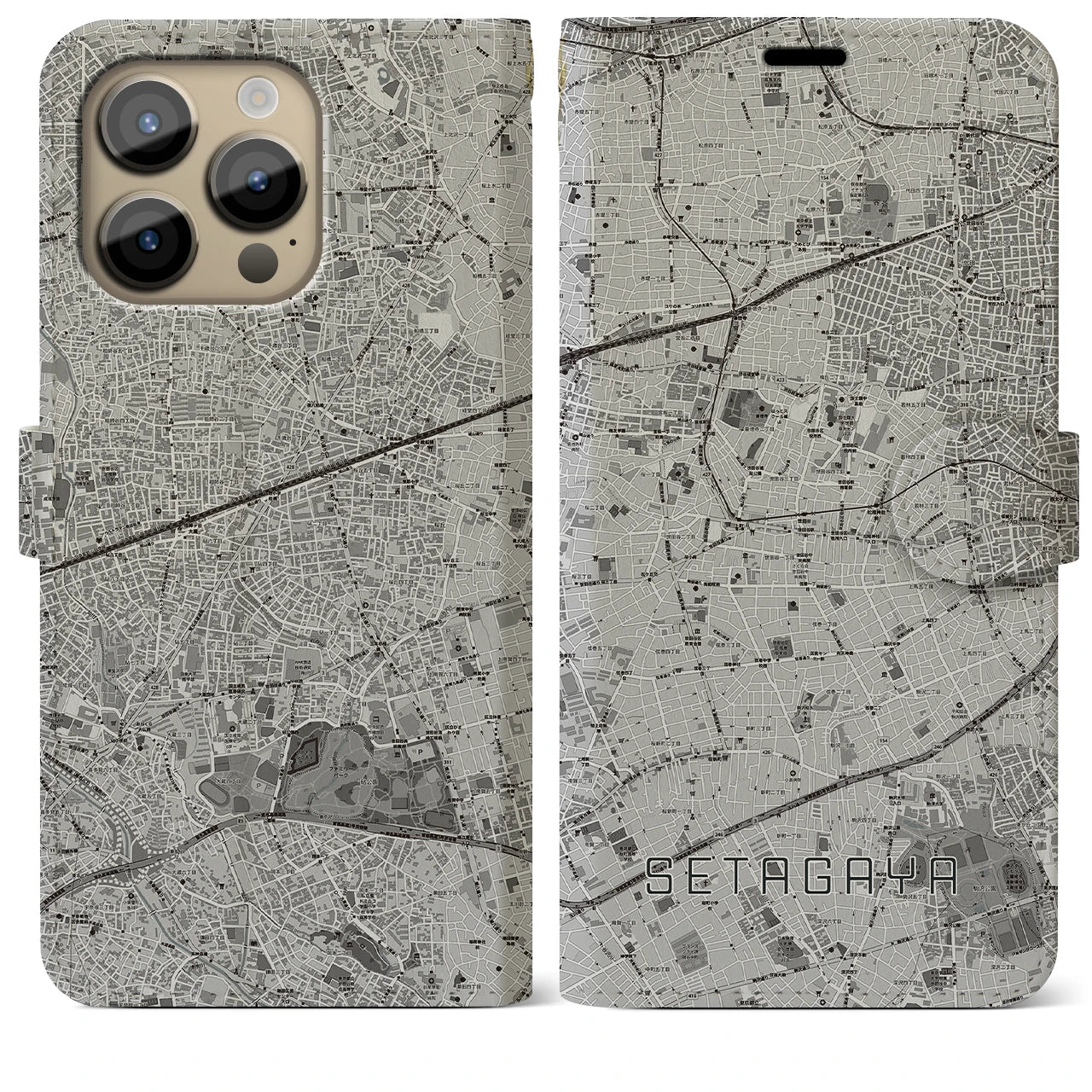 【世田谷(東京都)】地図柄iPhoneケース(手帳タイプ)