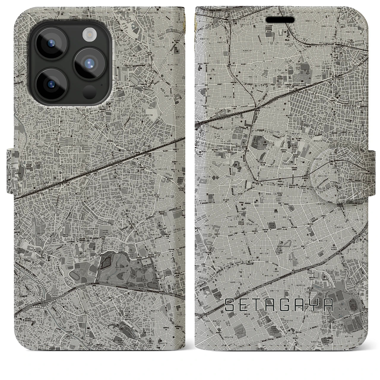 【世田谷(東京都)】地図柄iPhoneケース(手帳タイプ)