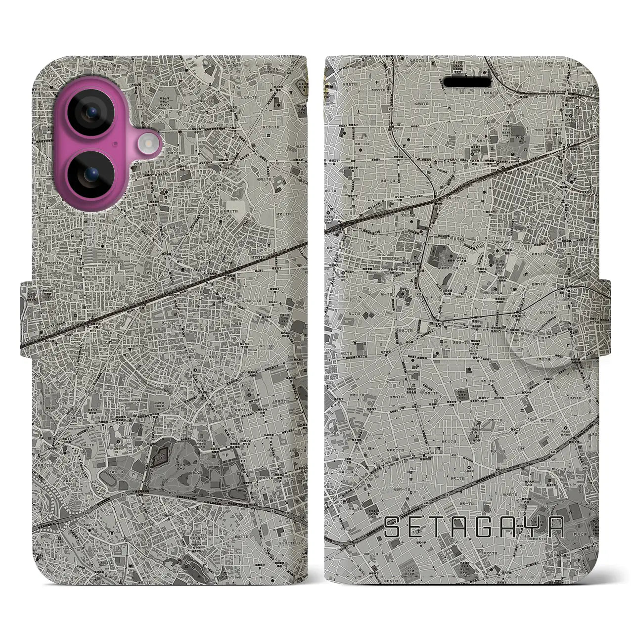 【世田谷(東京都)】地図柄iPhoneケース(手帳タイプ)