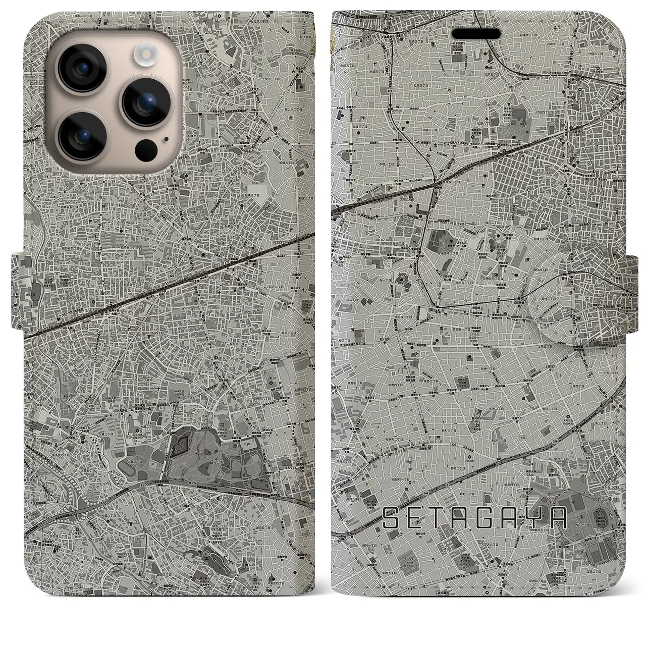 【世田谷(東京都)】地図柄iPhoneケース(手帳タイプ)