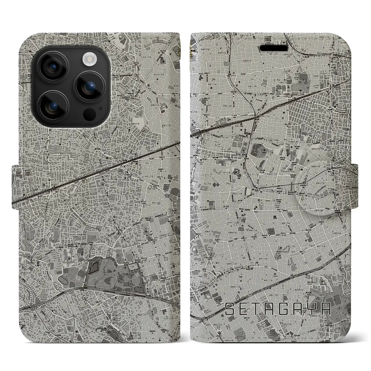 【世田谷(東京都)】地図柄iPhoneケース(手帳タイプ)
