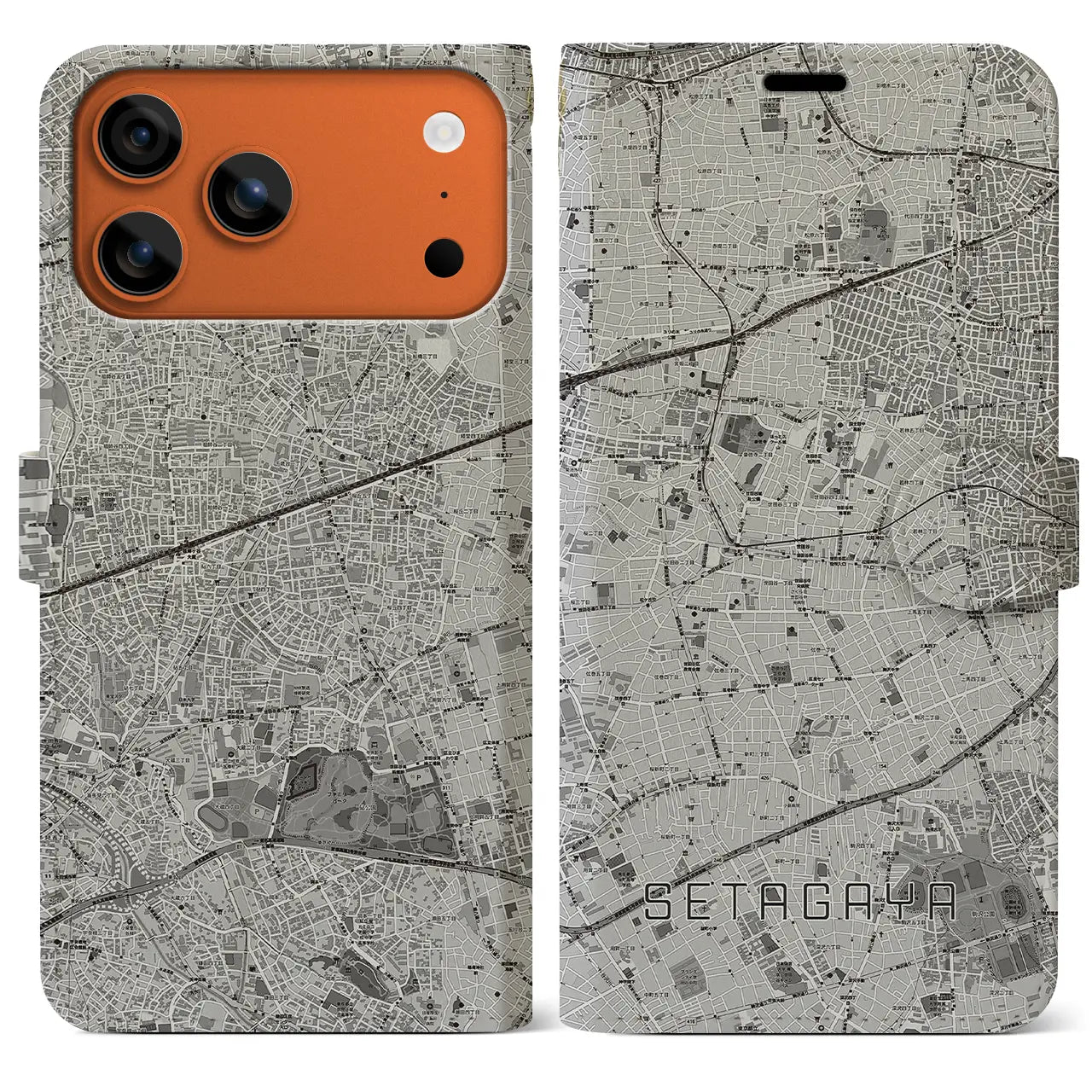 【世田谷(東京都)】地図柄iPhoneケース(手帳タイプ)
