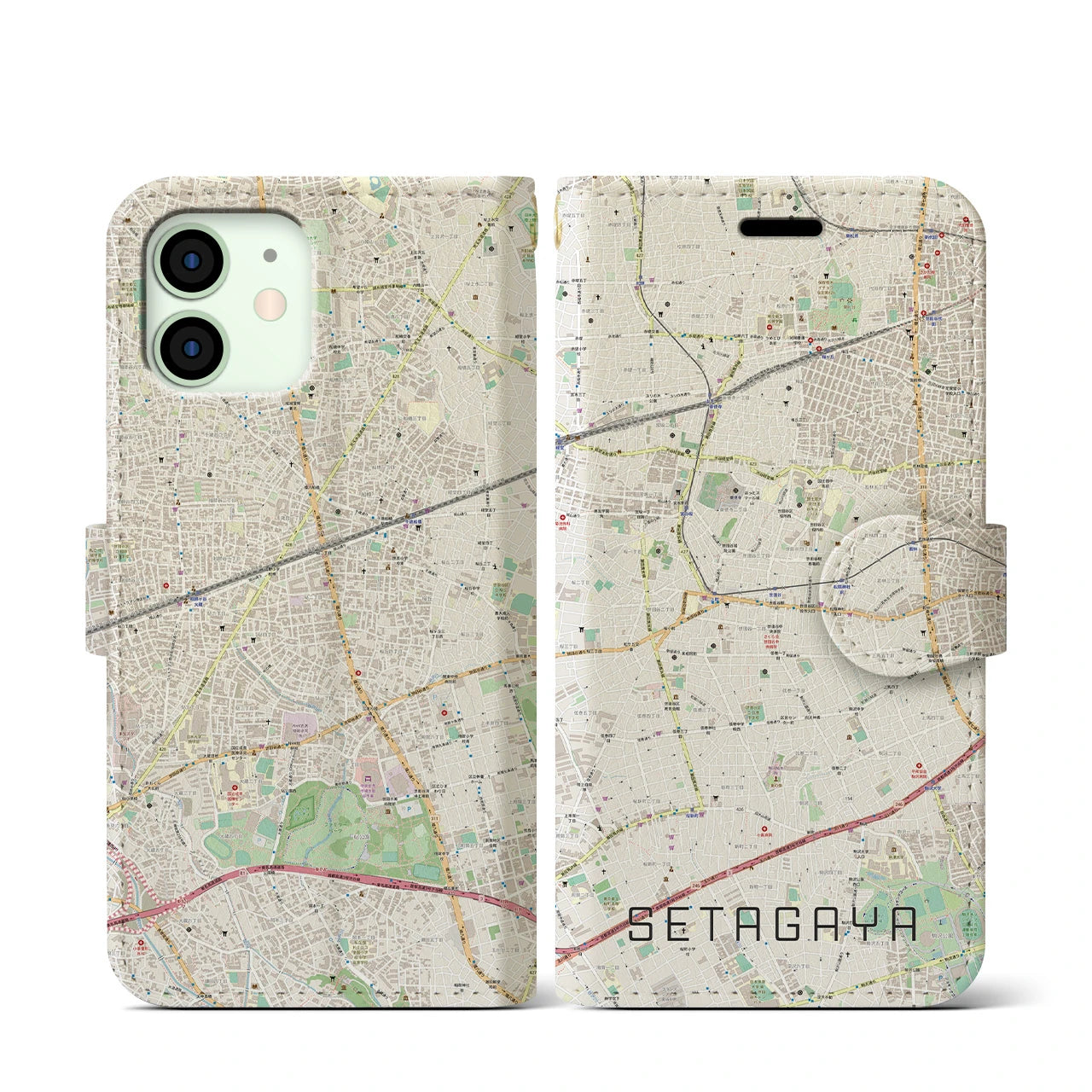 【世田谷(東京都)】地図柄iPhoneケース(手帳タイプ)