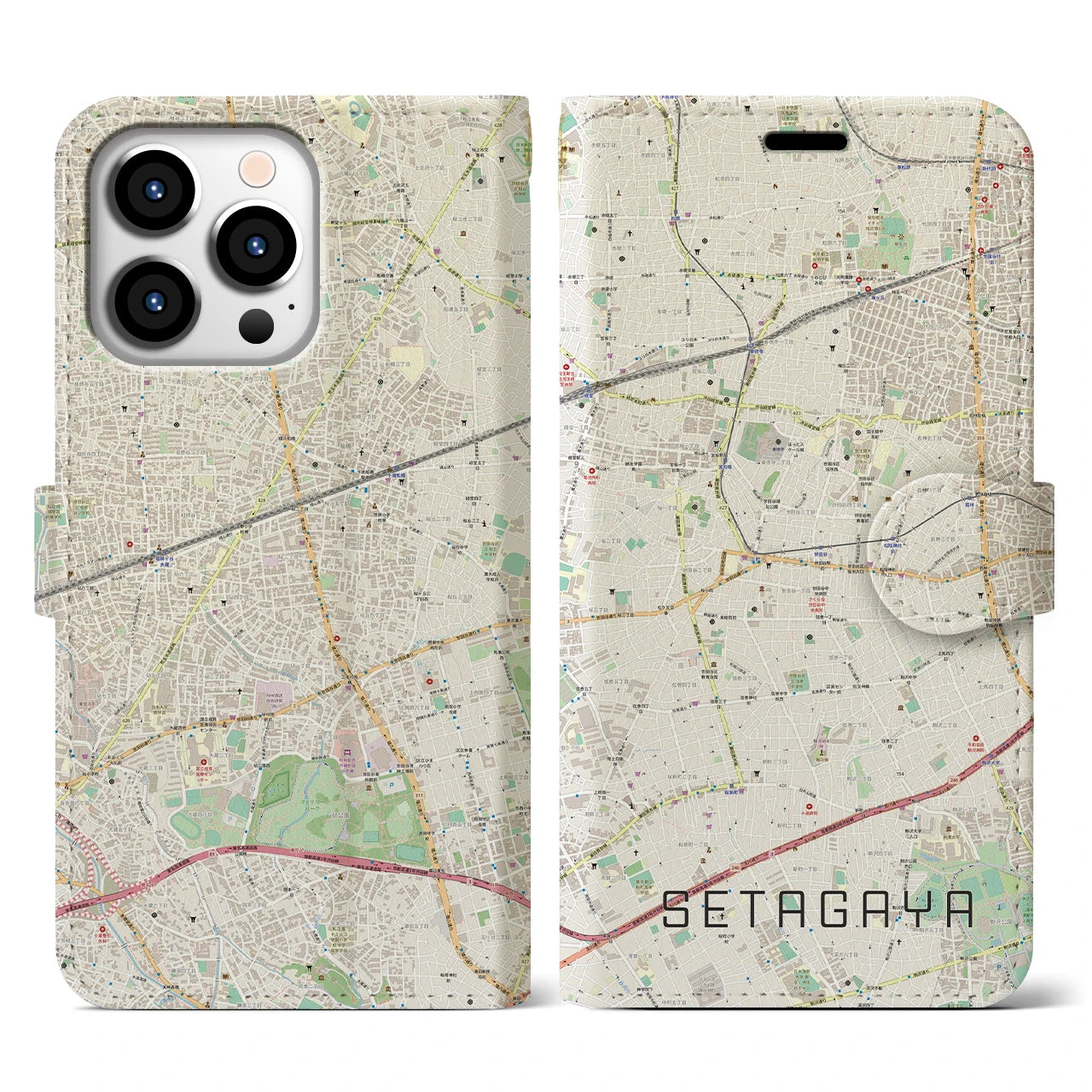 【世田谷(東京都)】地図柄iPhoneケース(手帳タイプ)