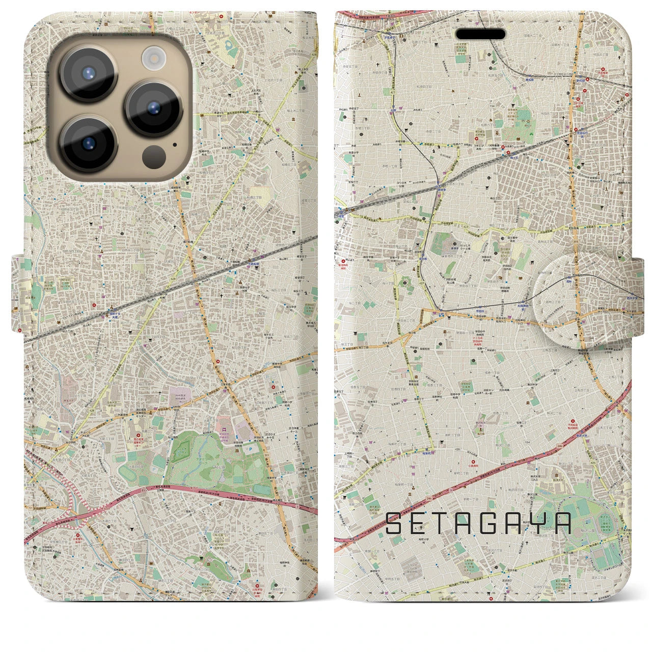 【世田谷(東京都)】地図柄iPhoneケース(手帳タイプ)