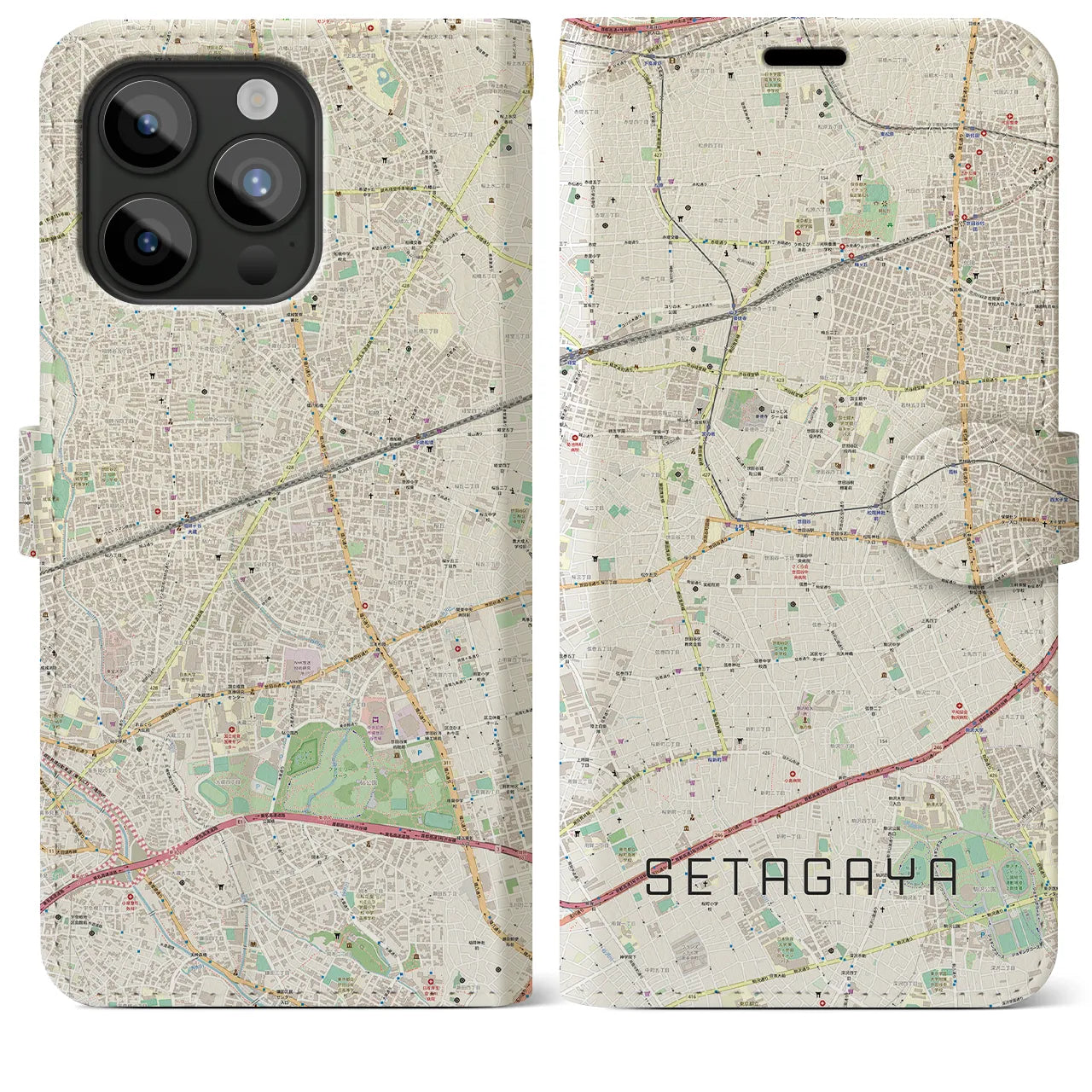 【世田谷(東京都)】地図柄iPhoneケース(手帳タイプ)