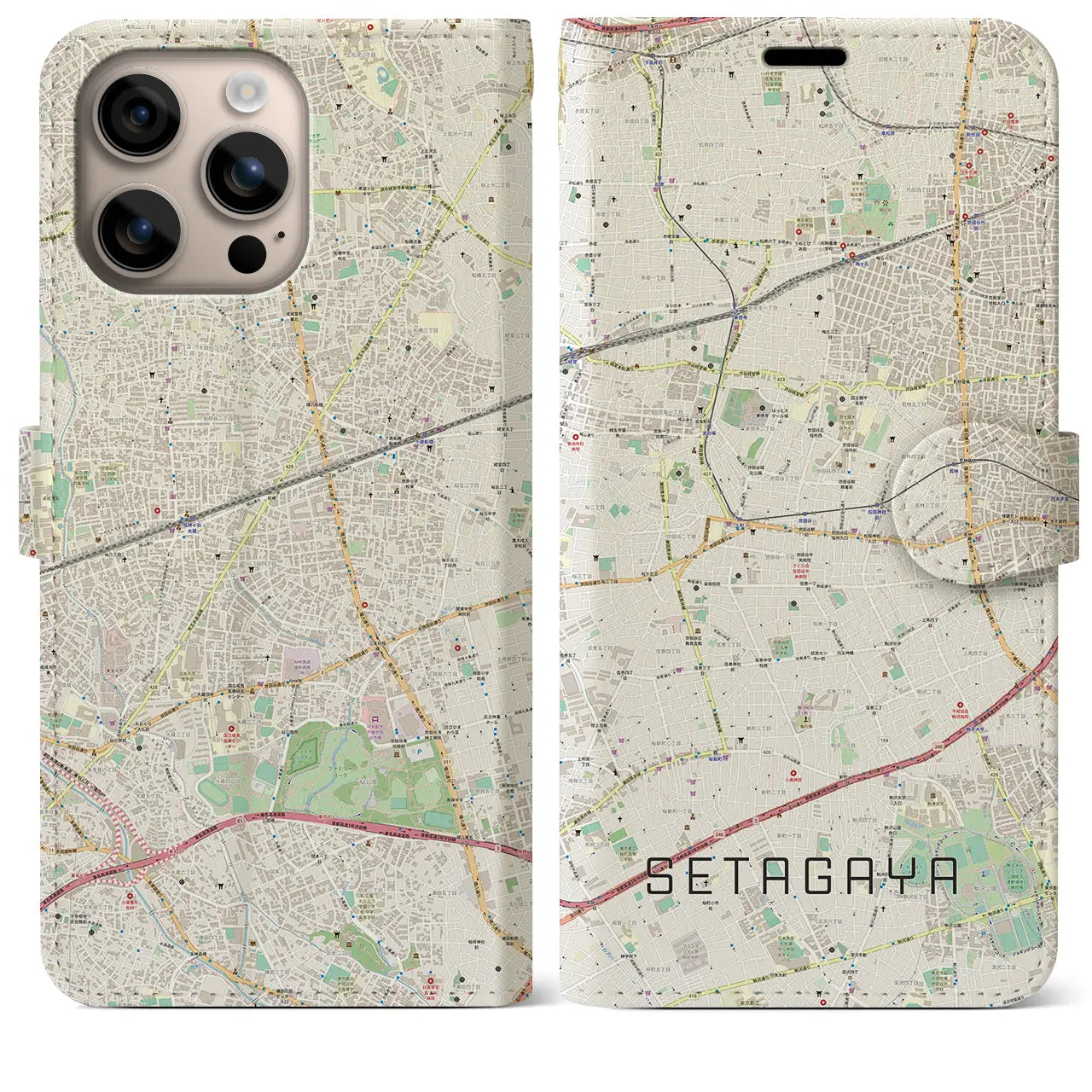 【世田谷(東京都)】地図柄iPhoneケース(手帳タイプ)