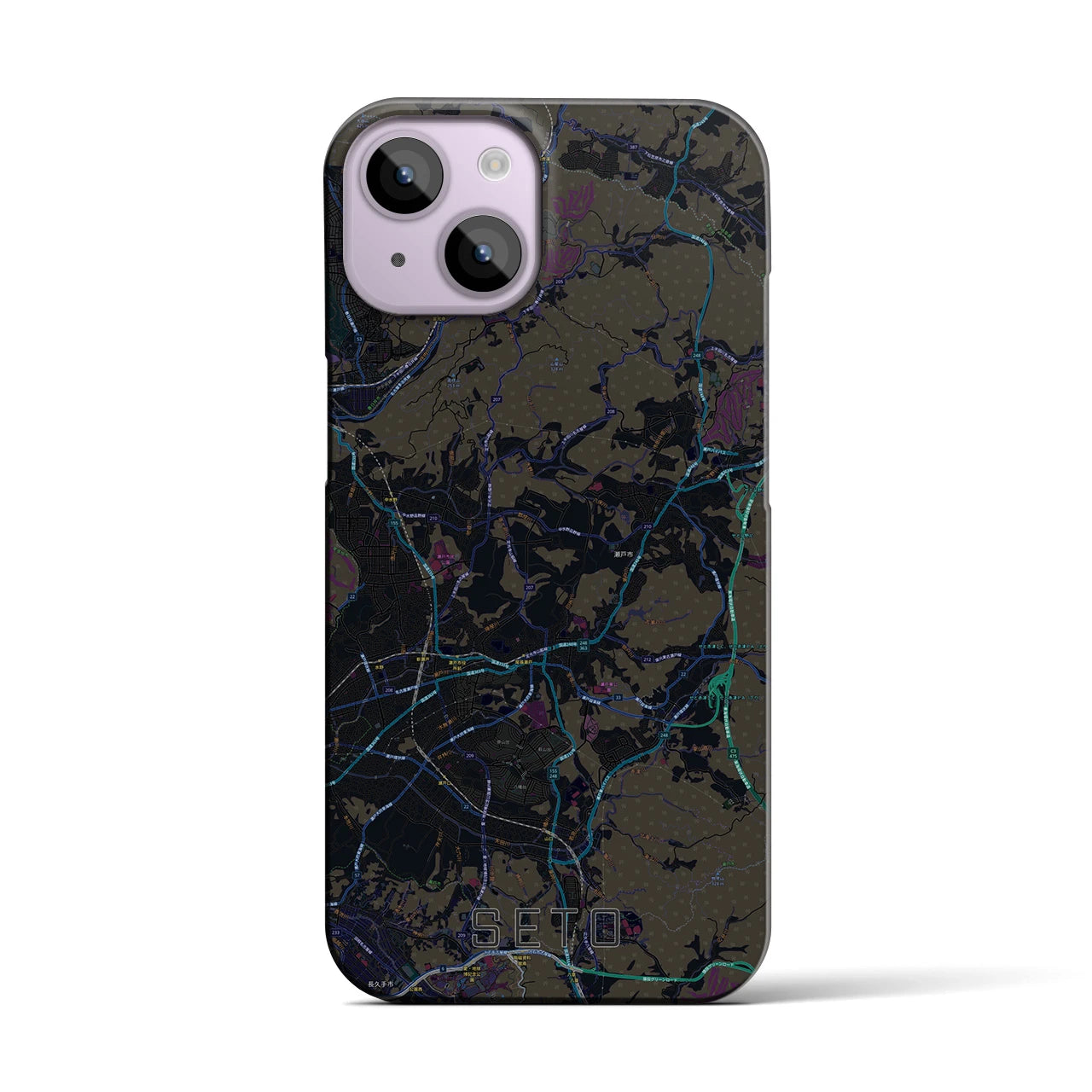 【瀬戸(愛知県)】地図柄iPhoneケース(バックカバータイプ)