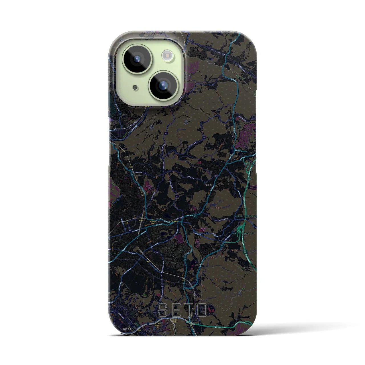【瀬戸(愛知県)】地図柄iPhoneケース(バックカバータイプ)