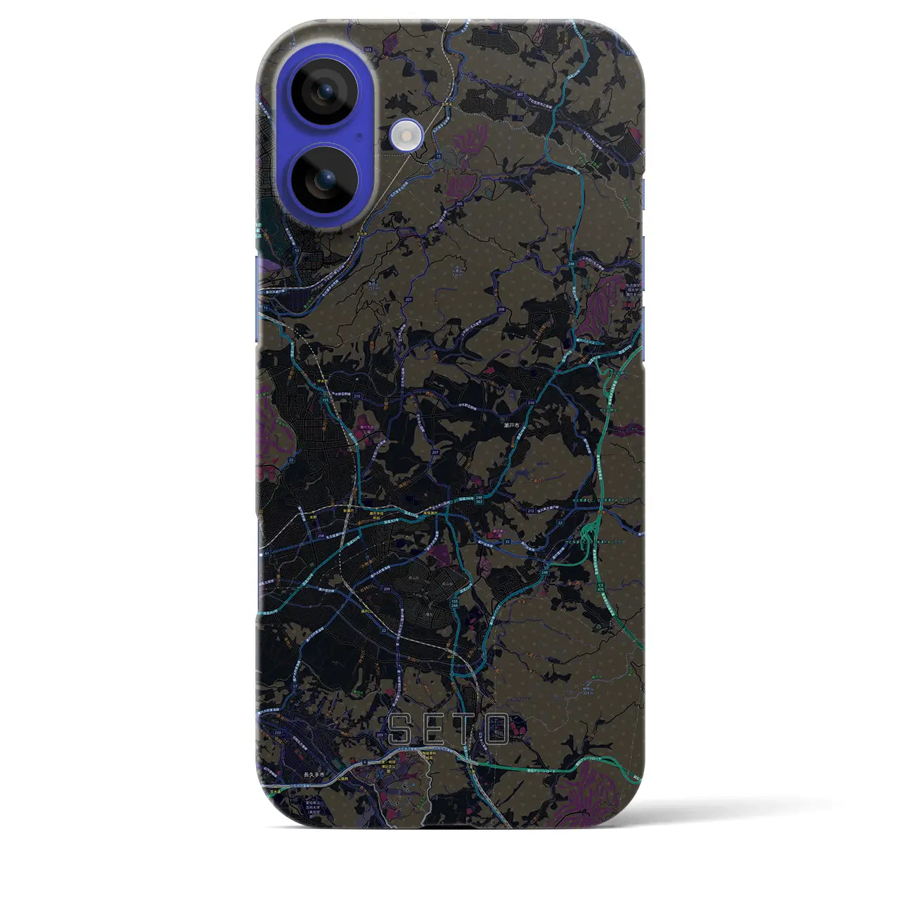 【瀬戸(愛知県)】地図柄iPhoneケース(バックカバータイプ)