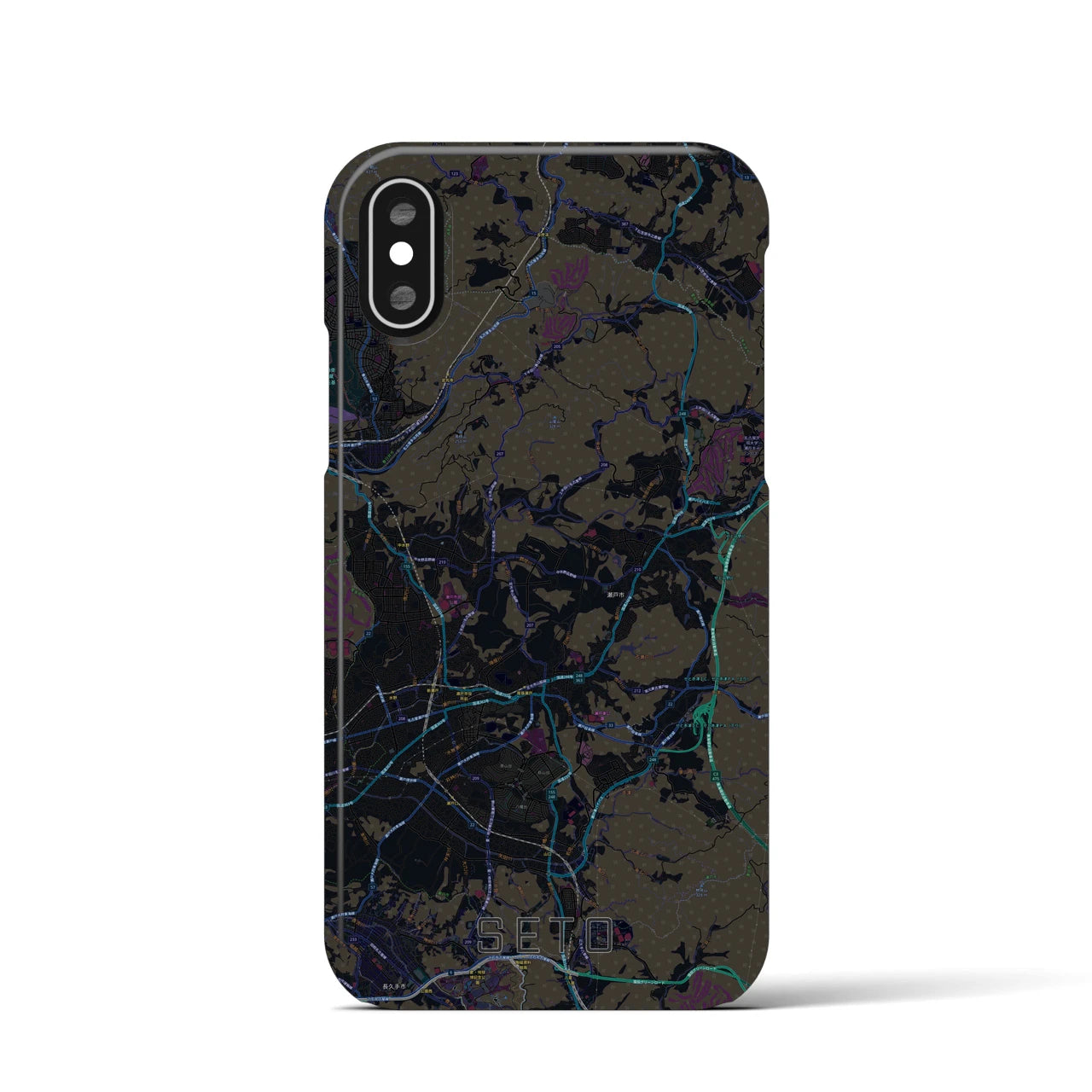 【瀬戸(愛知県)】地図柄iPhoneケース(バックカバータイプ)