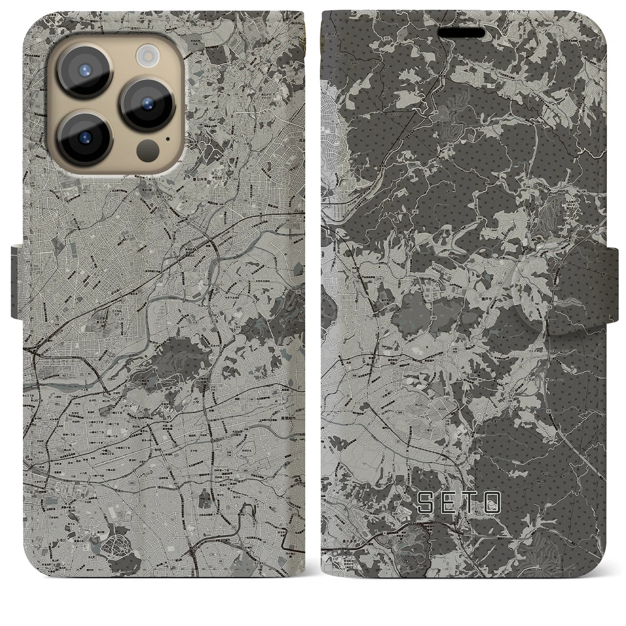 【瀬戸(愛知県)】地図柄iPhoneケース(手帳タイプ)