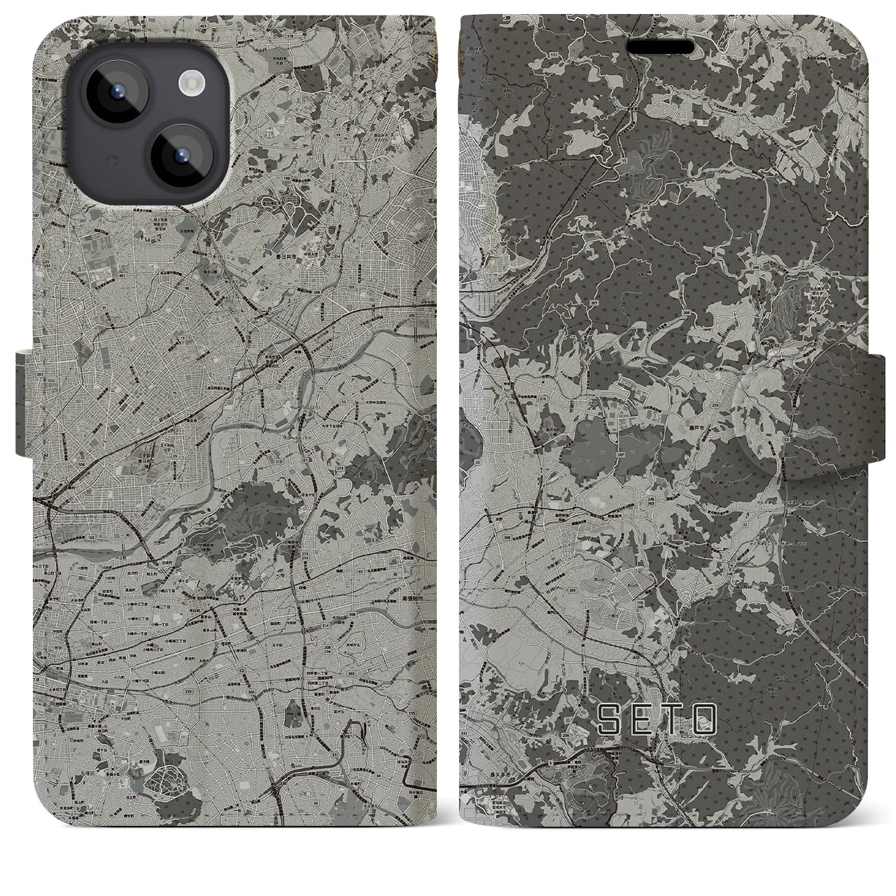 【瀬戸(愛知県)】地図柄iPhoneケース(手帳タイプ)