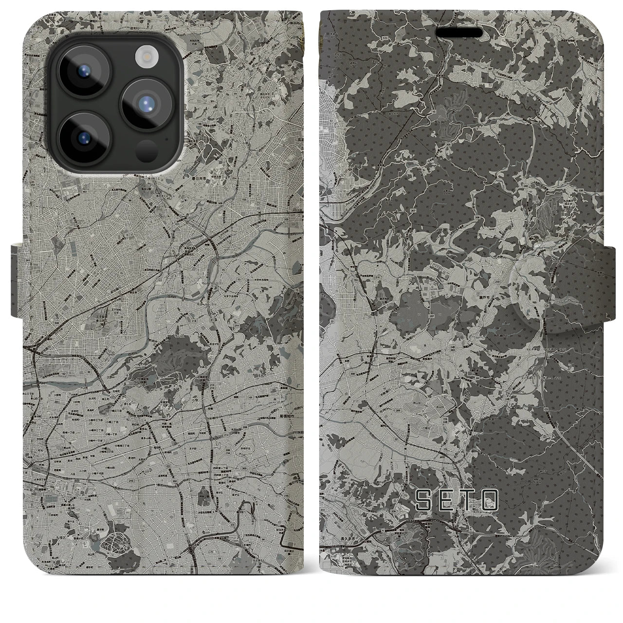 【瀬戸(愛知県)】地図柄iPhoneケース(手帳タイプ)