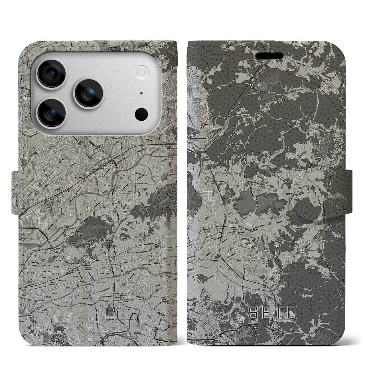 【瀬戸(愛知県)】地図柄iPhoneケース(手帳タイプ)