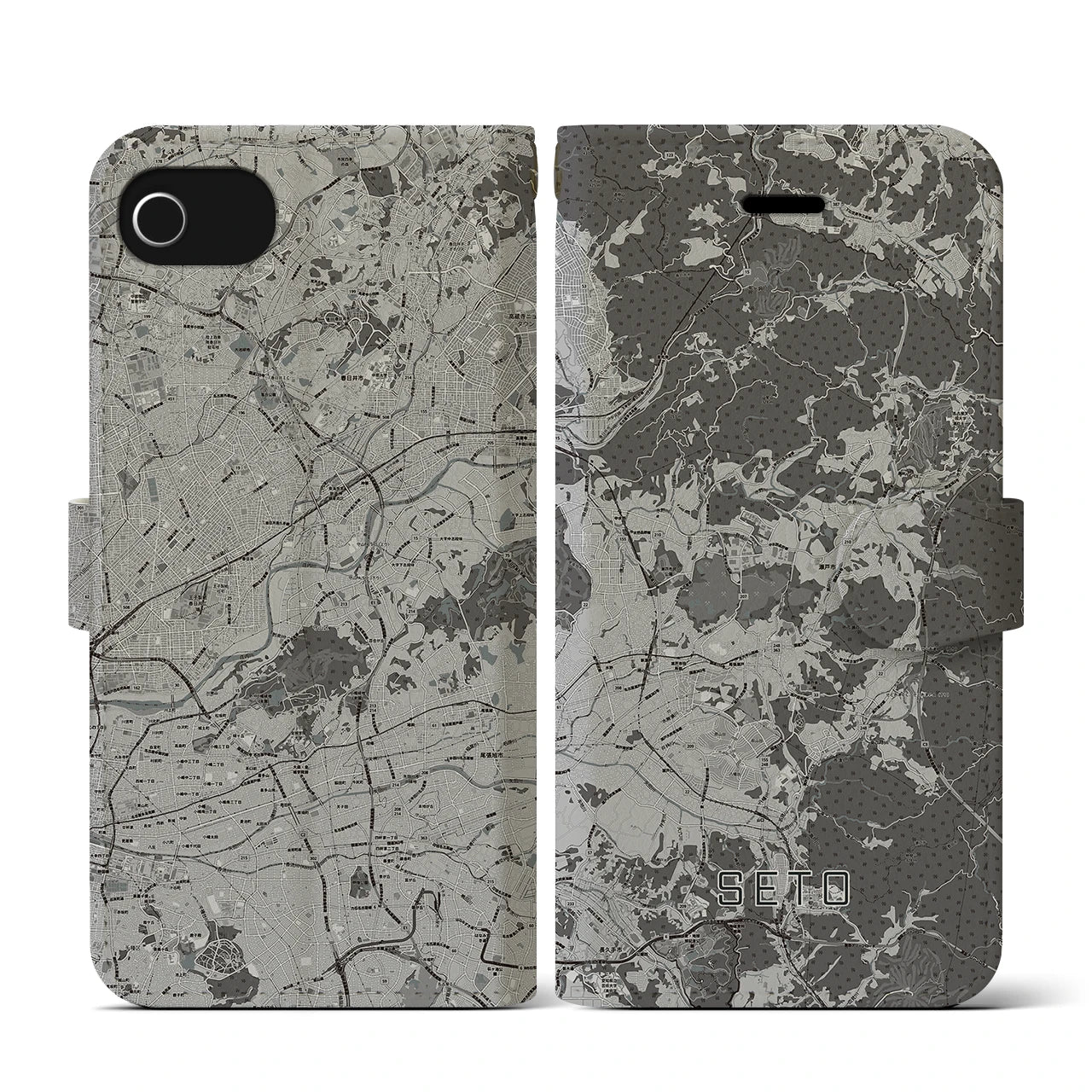 【瀬戸(愛知県)】地図柄iPhoneケース(手帳タイプ)