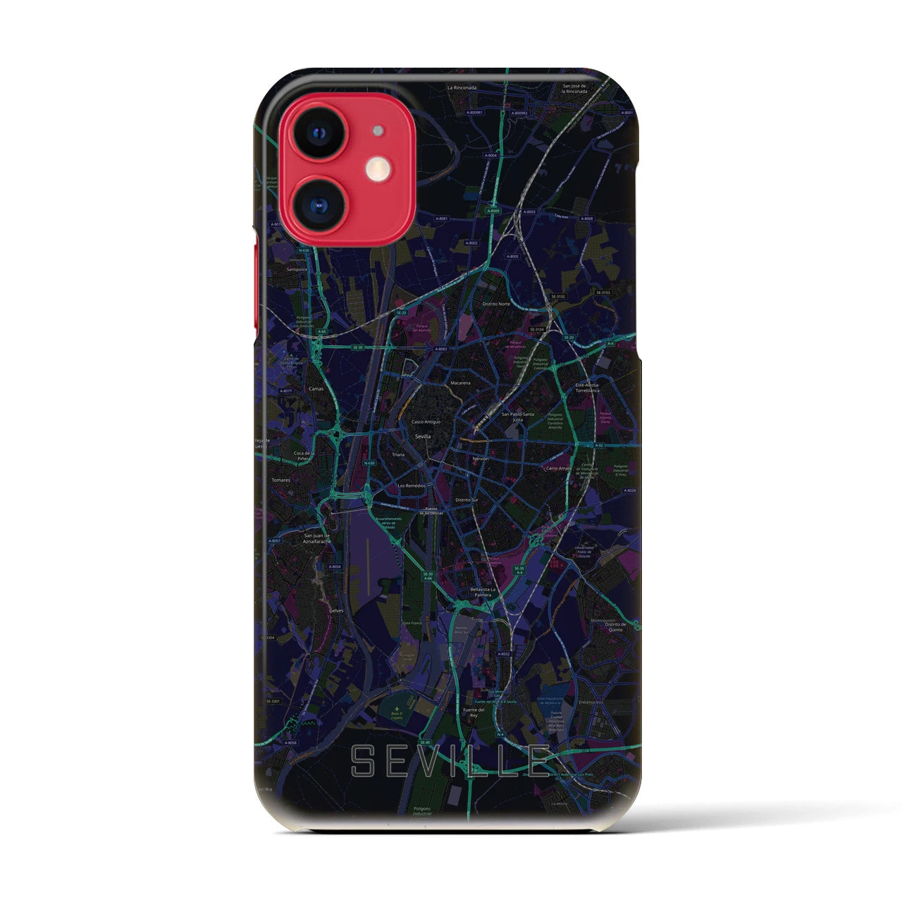 【セビリア(スペイン)】地図柄iPhoneケース(バックカバータイプ)
