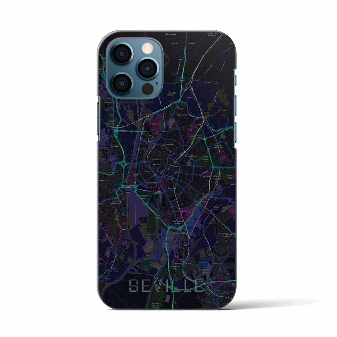 【セビリア(スペイン)】地図柄iPhoneケース(バックカバータイプ)