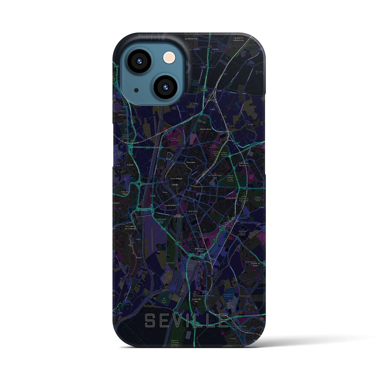【セビリア(スペイン)】地図柄iPhoneケース(バックカバータイプ)